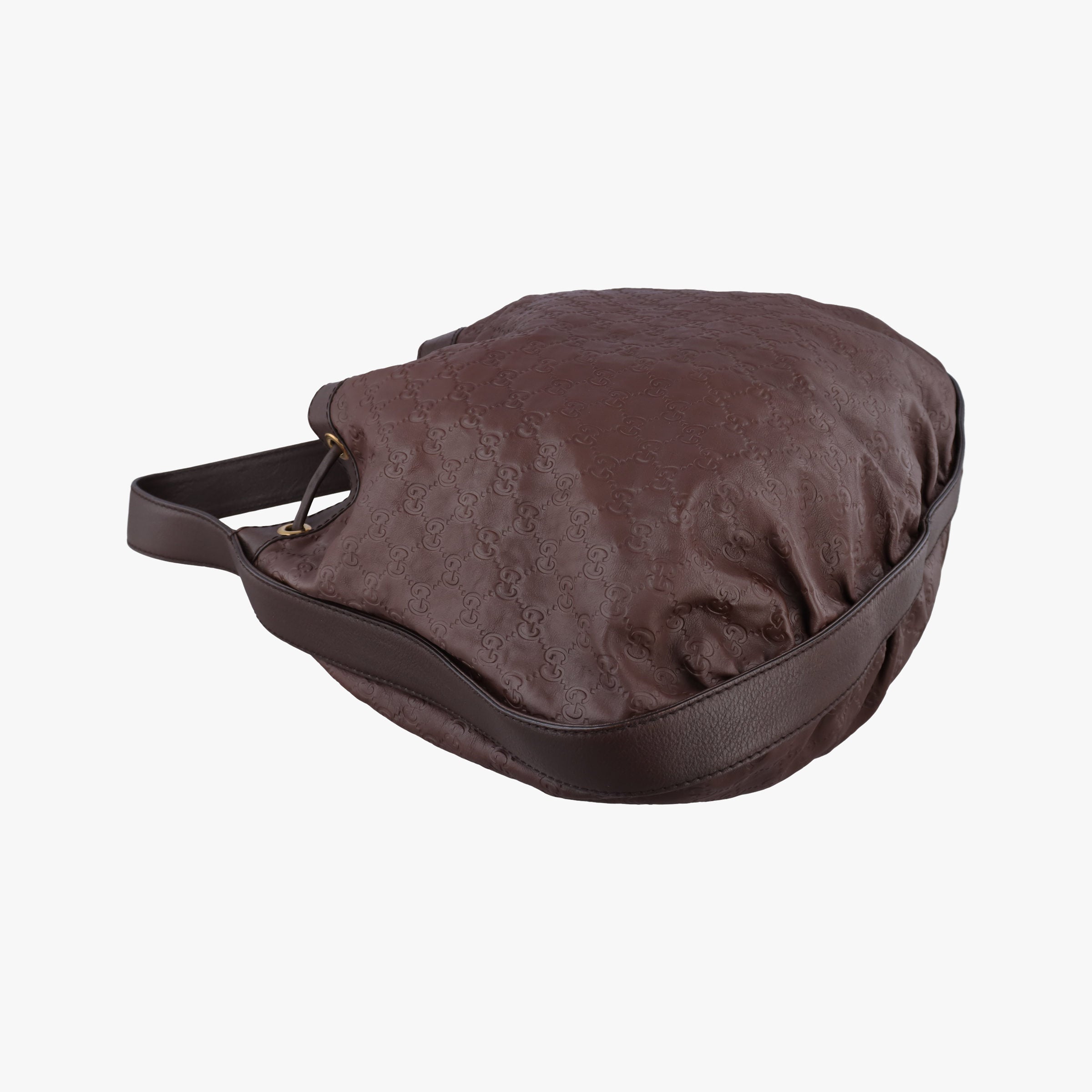Pre-owned Gucci Guccissima Interlocking Icon Hobo Brown leather 223951 shoulderbag | stylenewstar