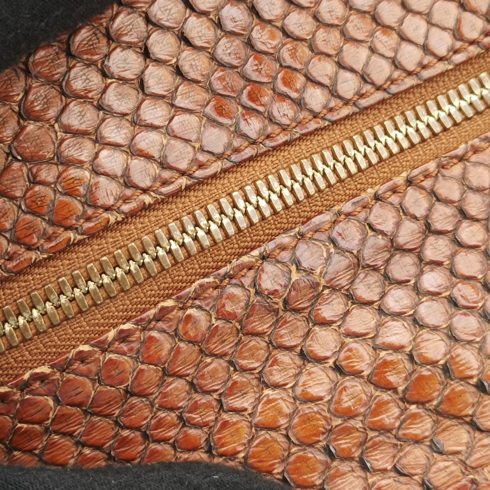 Pre-owned Loewe Amazona Brown Python × Nappa Leather  handbag | stylenewstar