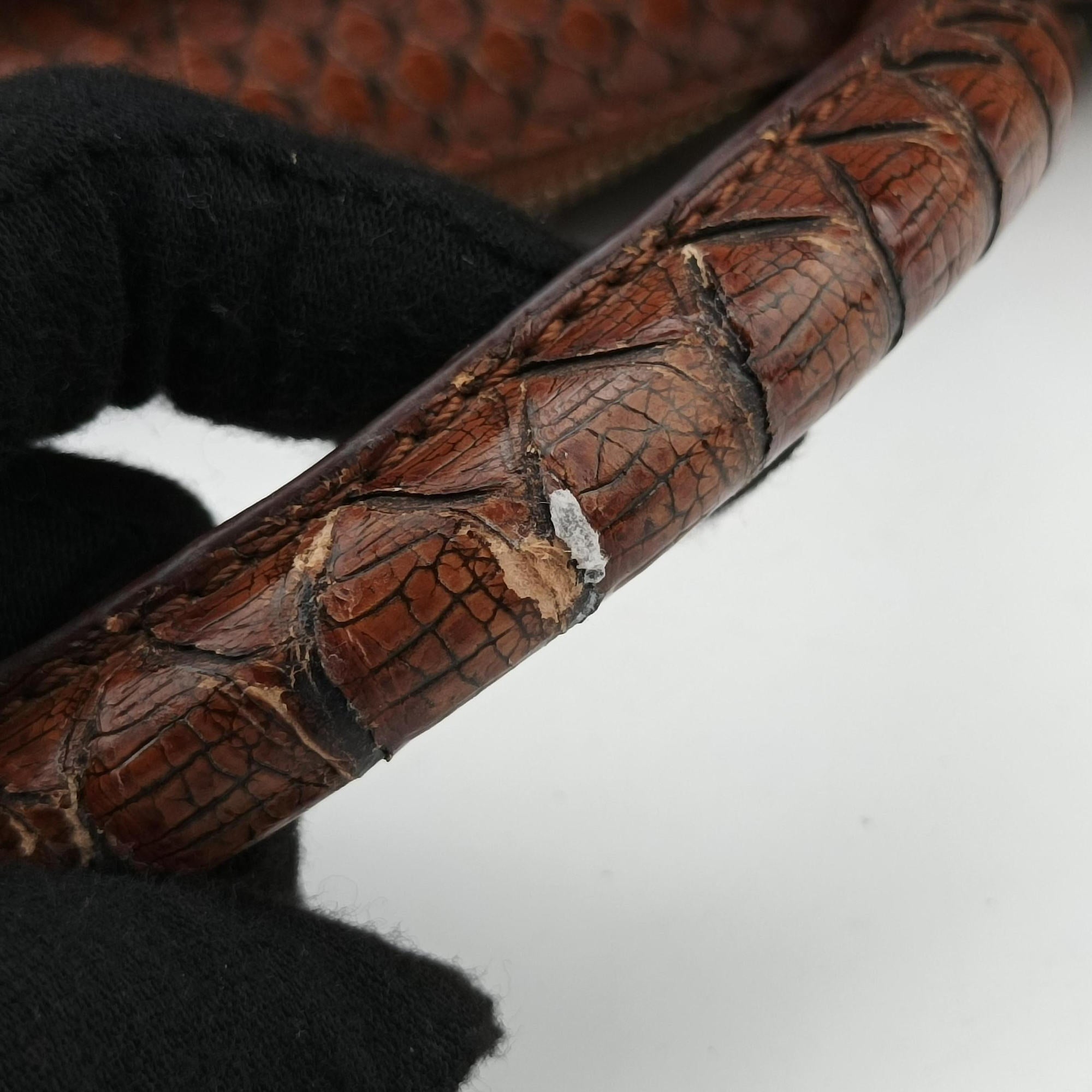 Pre-owned Loewe Amazona Brown Python × Nappa Leather  handbag | stylenewstar