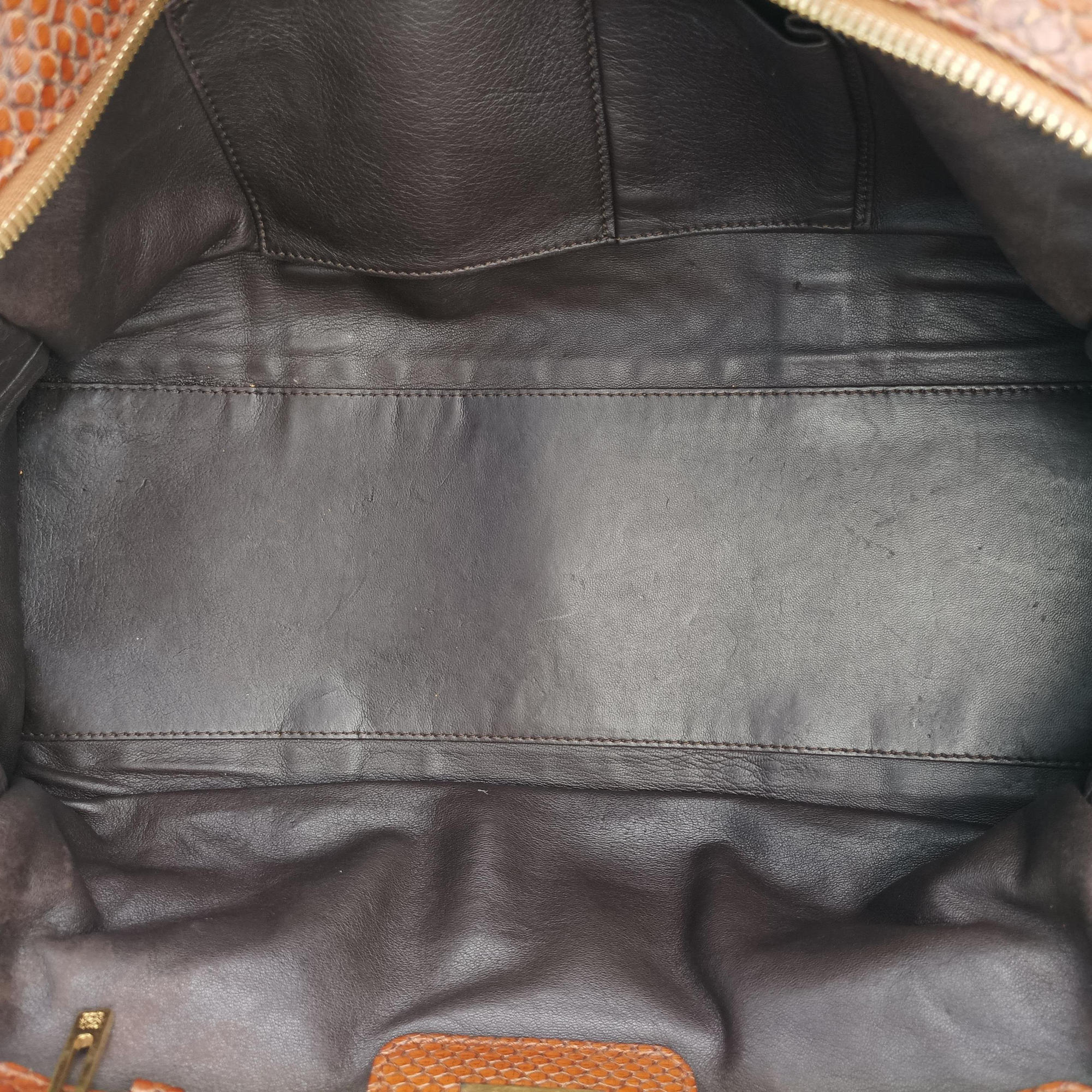 Pre-owned Loewe Amazona Brown Python × Nappa Leather  handbag | stylenewstar