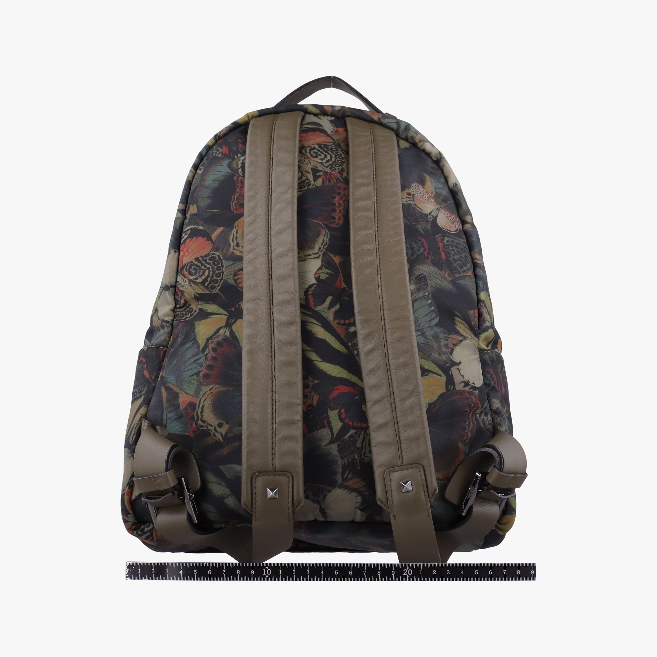 Pre-owned Valentino Rockstud Brown x Multicolor nylonx Leather  backpack/rucksack | stylenewstar