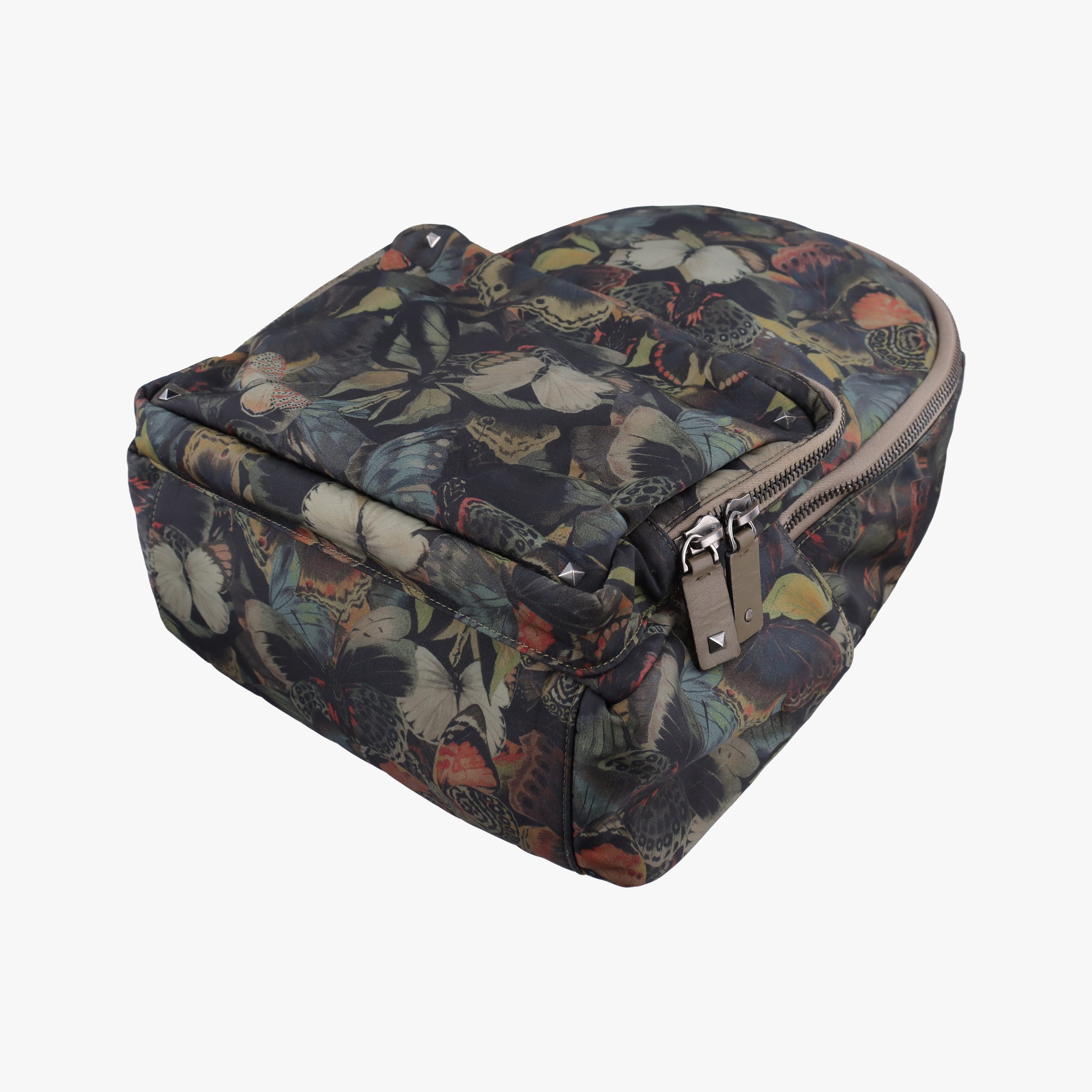 Pre-owned Valentino Rockstud Brown x Multicolor nylonx Leather  backpack/rucksack | stylenewstar