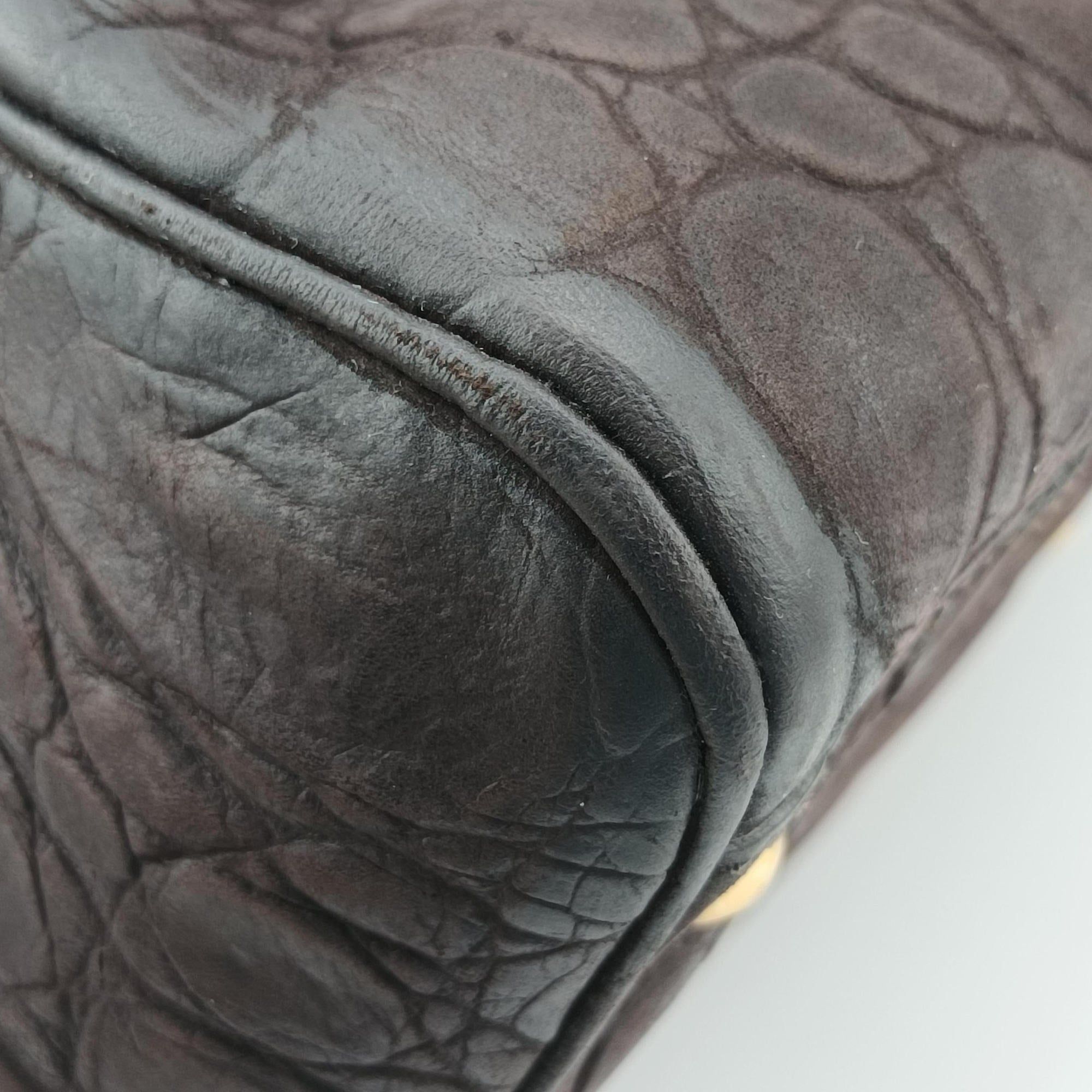 Pre-owned Yves Saint Laurent Muse Brown Embossed Leather 297966 shoulderbag | stylenewstar