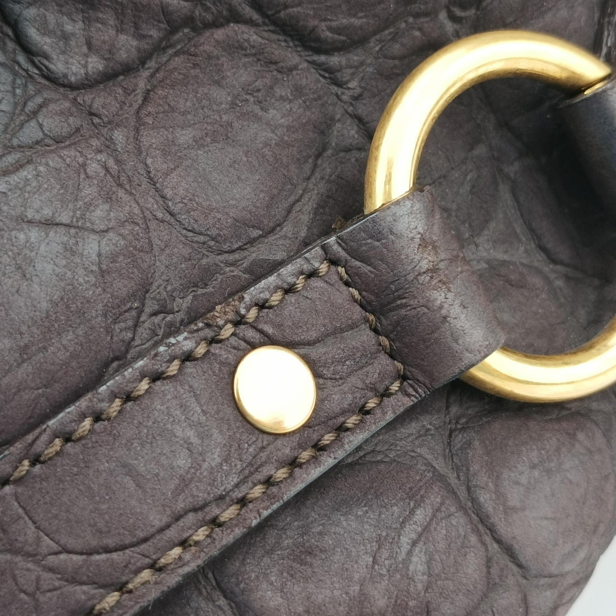 Pre-owned Yves Saint Laurent Muse Brown Embossed Leather 297966 shoulderbag | stylenewstar