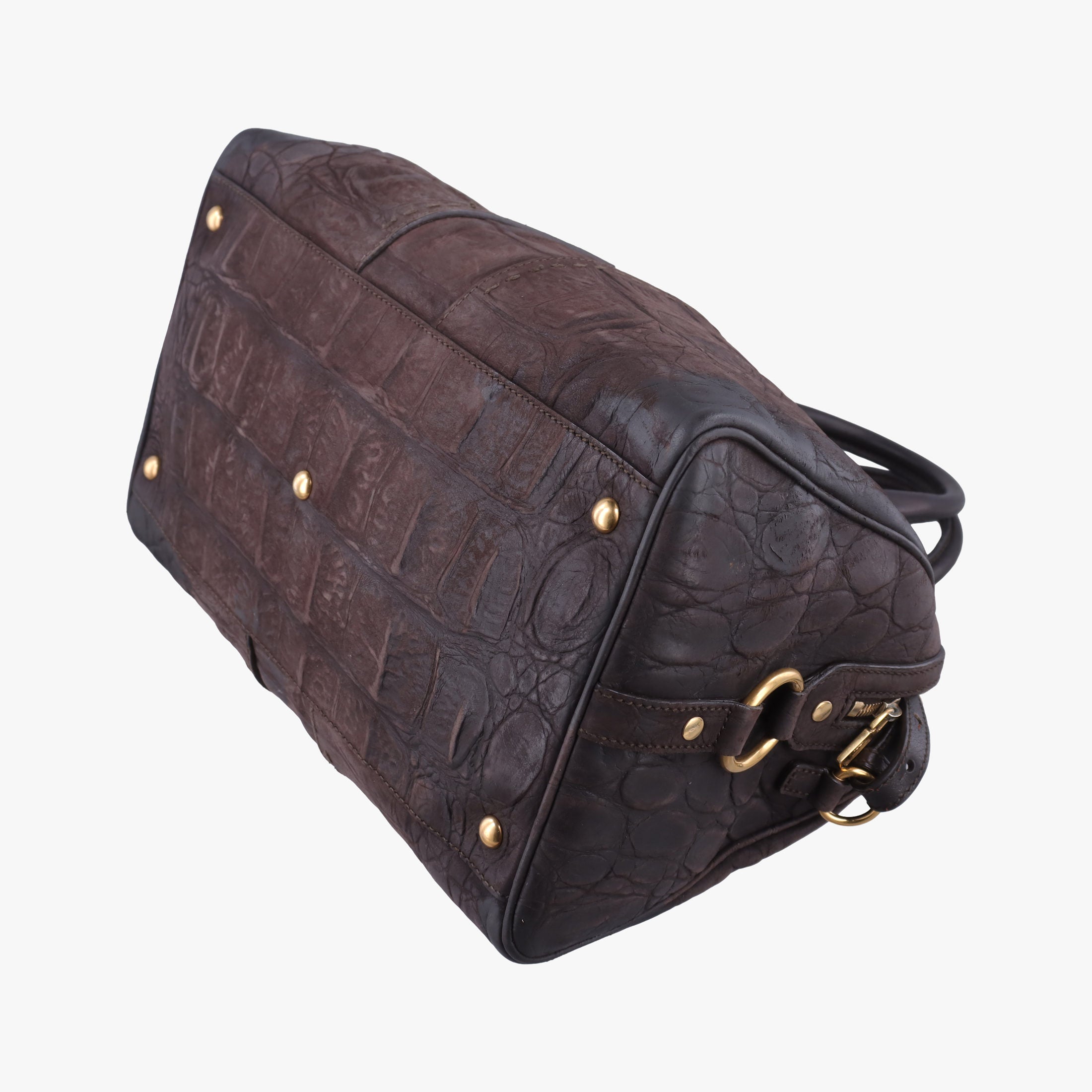 Pre-owned Yves Saint Laurent Muse Brown Embossed Leather 297966 shoulderbag | stylenewstar