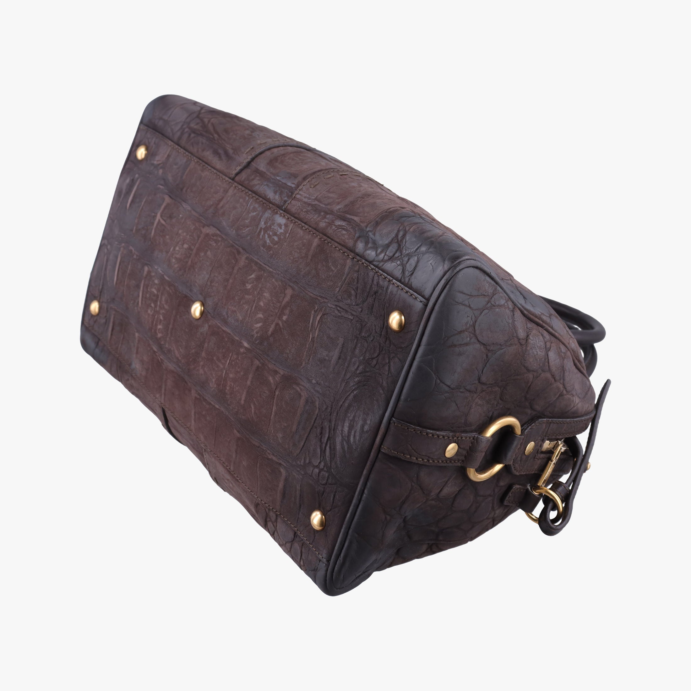 Pre-owned Yves Saint Laurent Muse Brown Embossed Leather 297966 shoulderbag | stylenewstar