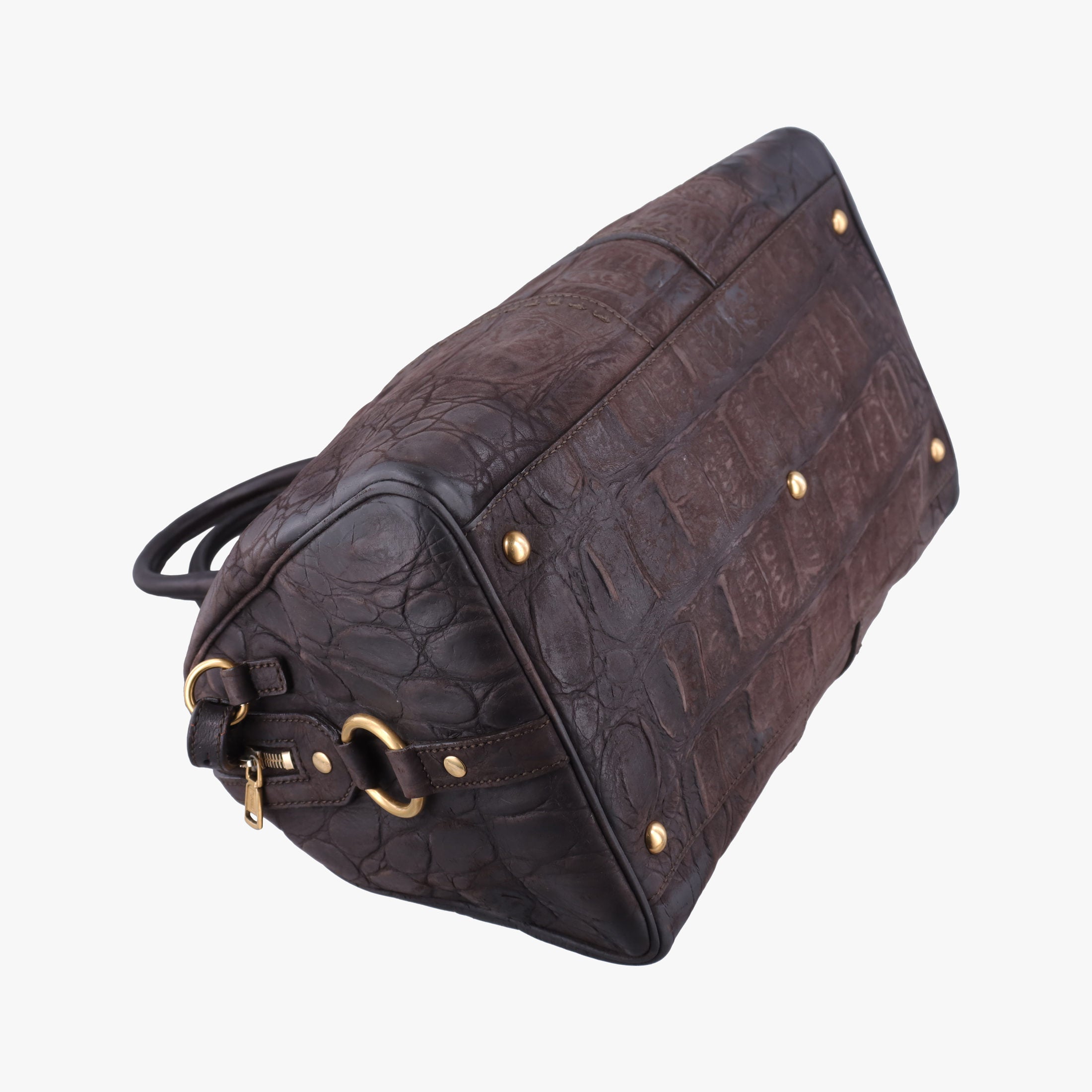 Pre-owned Yves Saint Laurent Muse Brown Embossed Leather 297966 shoulderbag | stylenewstar