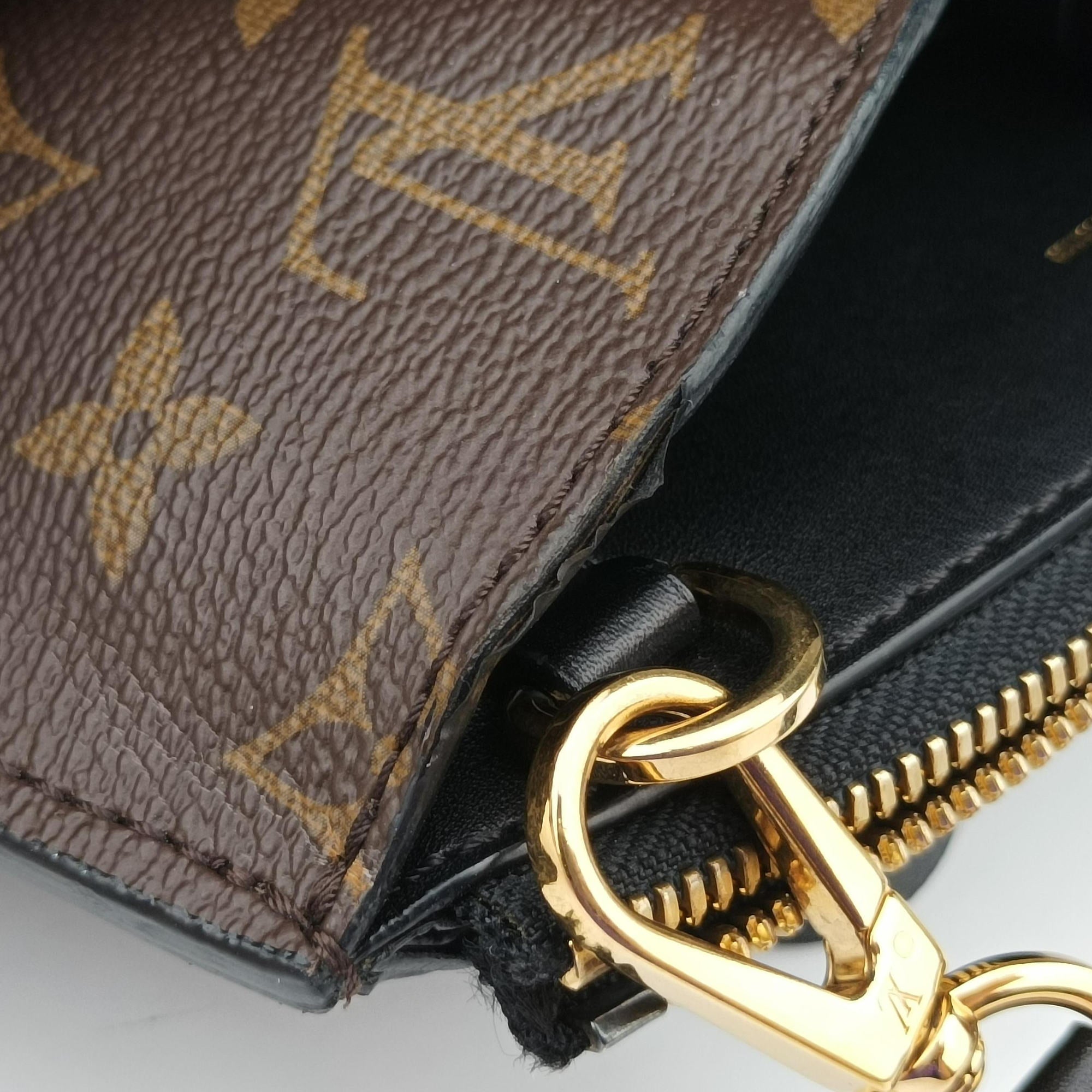 Pre-owned Louis Vuitton Fringed Noe Monogram × Black Fringe Monogram Canvas × Calf Leather M43132 shoulderbag | stylenewstar