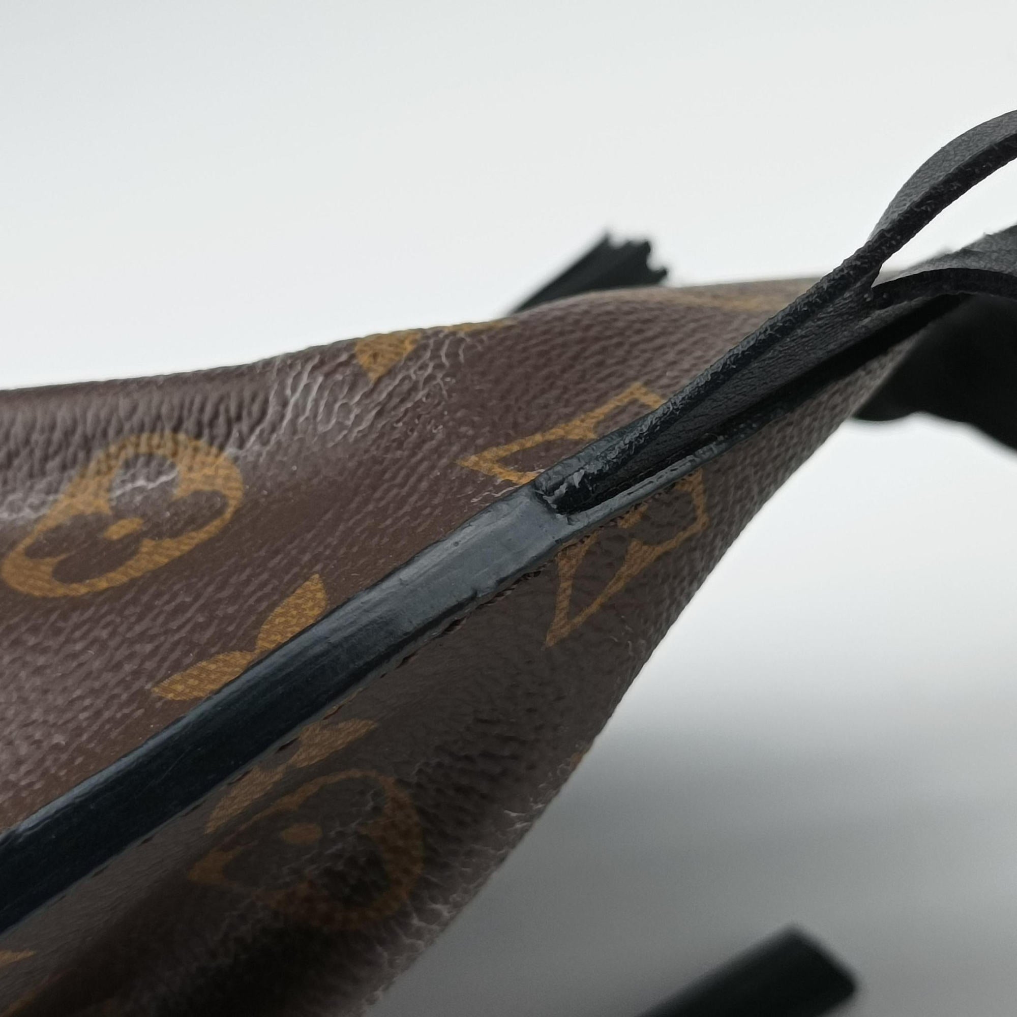 Pre-owned Louis Vuitton Fringed Noe Monogram × Black Fringe Monogram Canvas × Calf Leather M43132 shoulderbag | stylenewstar