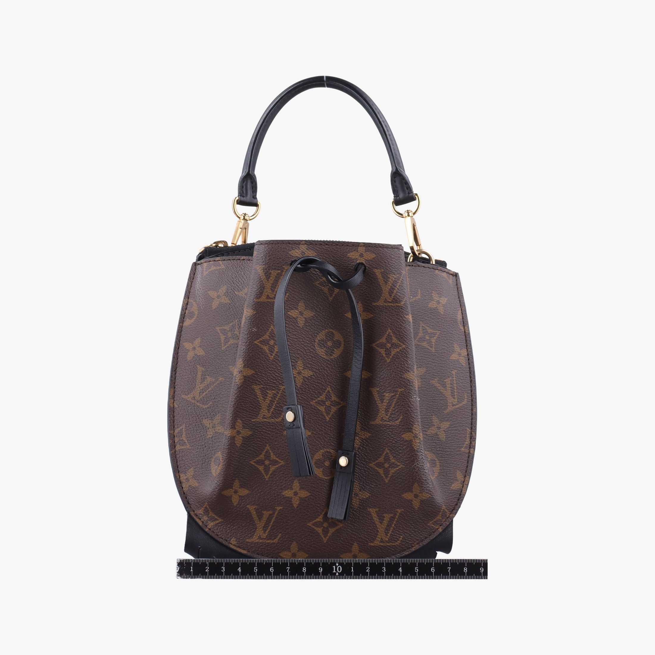 Pre-owned Louis Vuitton Fringed Noe Monogram × Black Fringe Monogram Canvas × Calf Leather M43132 shoulderbag | stylenewstar