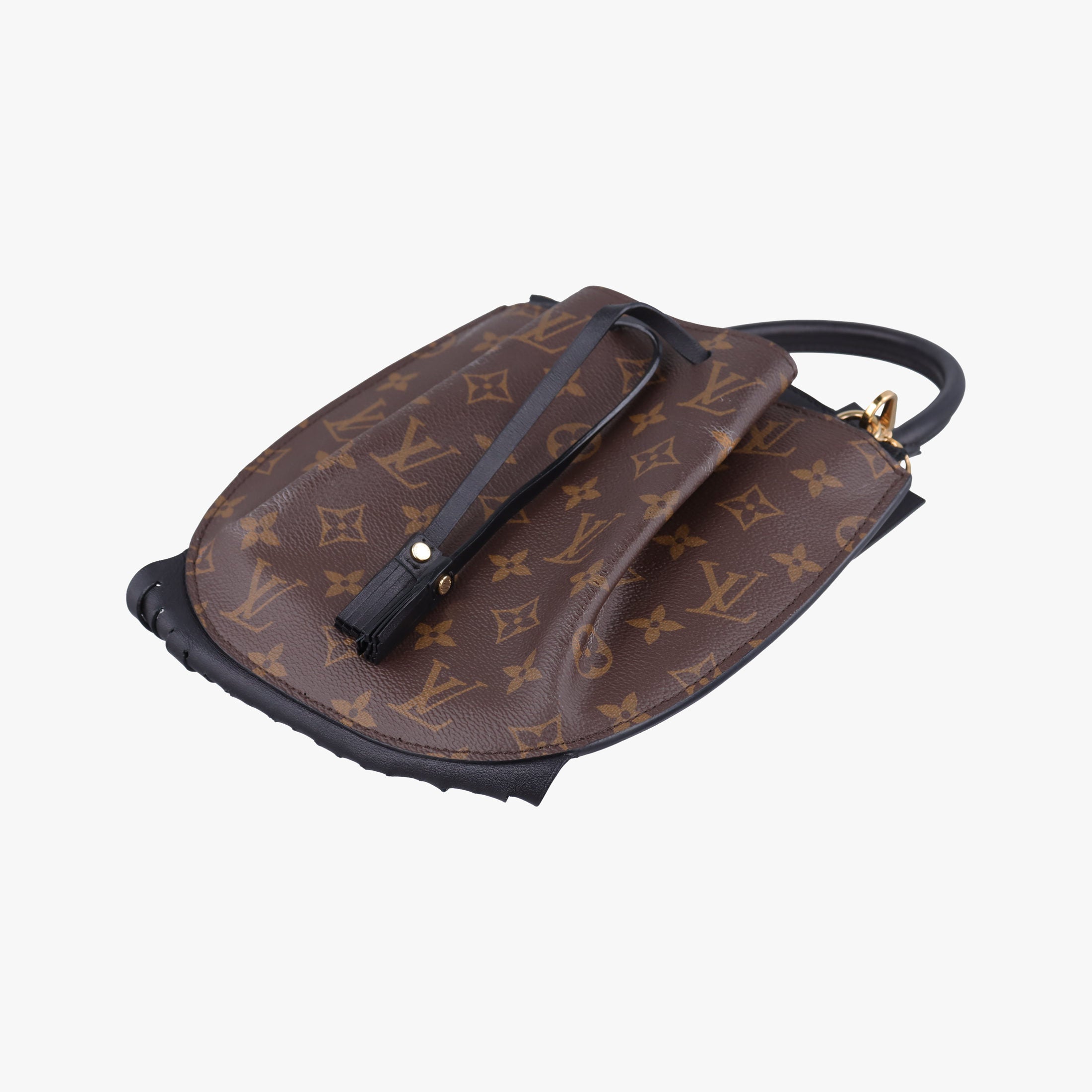 Pre-owned Louis Vuitton Fringed Noe Monogram × Black Fringe Monogram Canvas × Calf Leather M43132 shoulderbag | stylenewstar