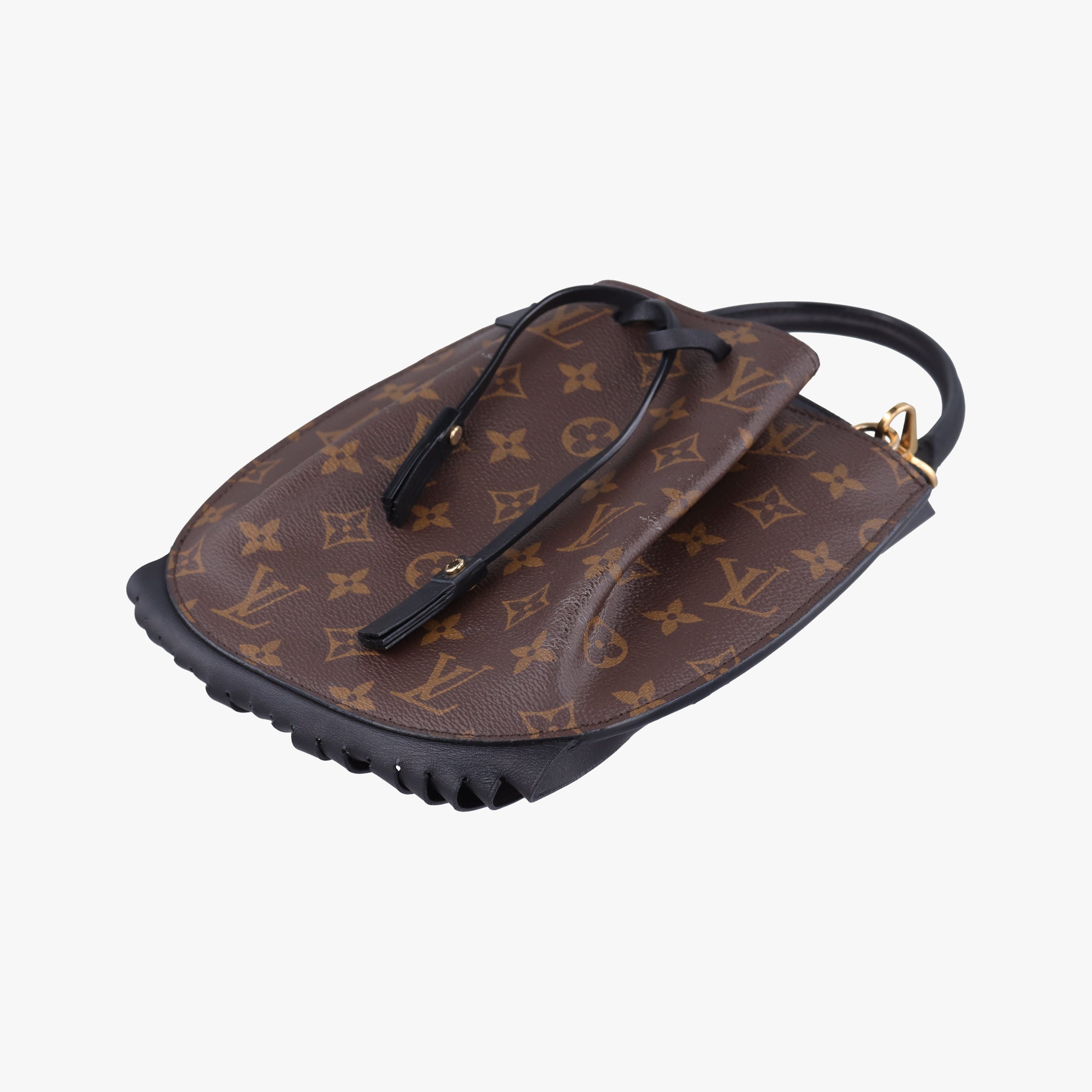 Pre-owned Louis Vuitton Fringed Noe Monogram × Black Fringe Monogram Canvas × Calf Leather M43132 shoulderbag | stylenewstar