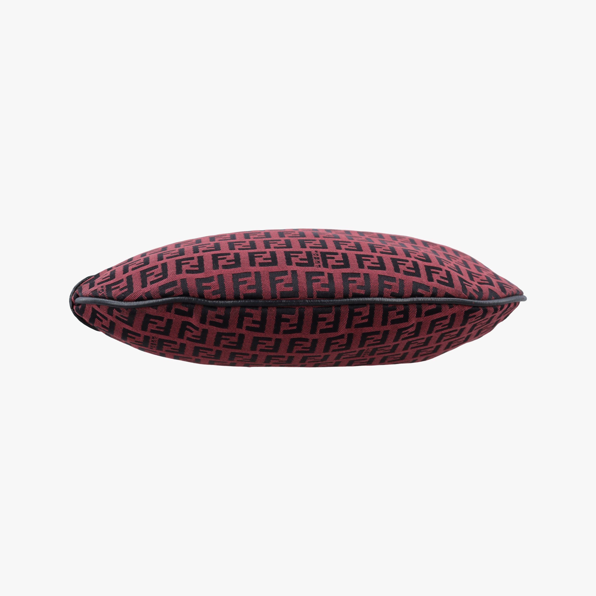 Pre-owned Fendi Oyster Zucchino Bordeaux × Black Jacquard Canvas × Leather 831660 shoulderbag | stylenewstar