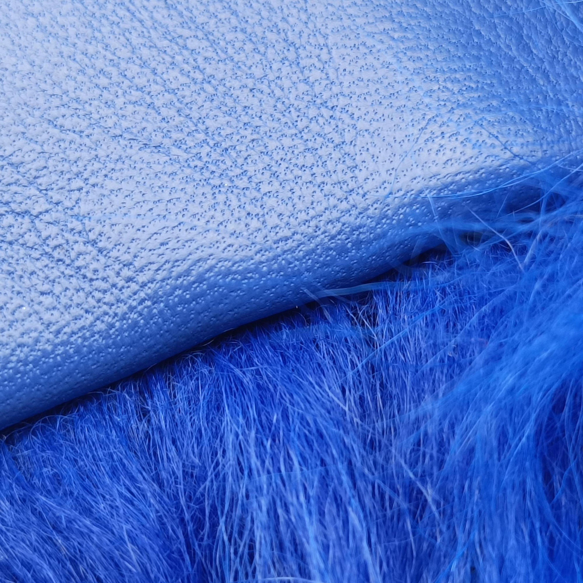 Vintage Chanel Shearling CC Hook Card Holder Blue wool AP2397 handbag | stylenewstar