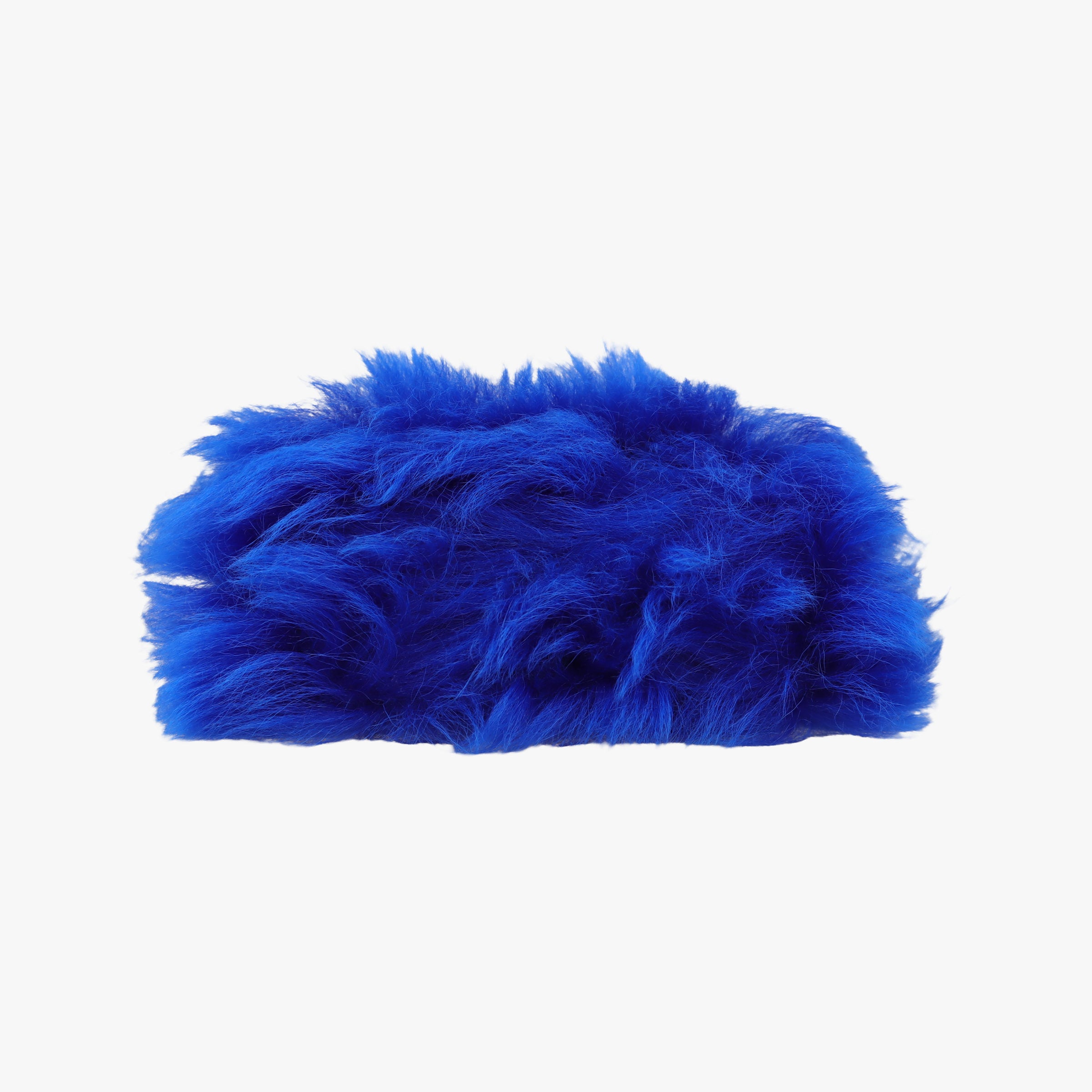 Vintage Chanel Shearling CC Hook Card Holder Blue wool AP2397 handbag | stylenewstar