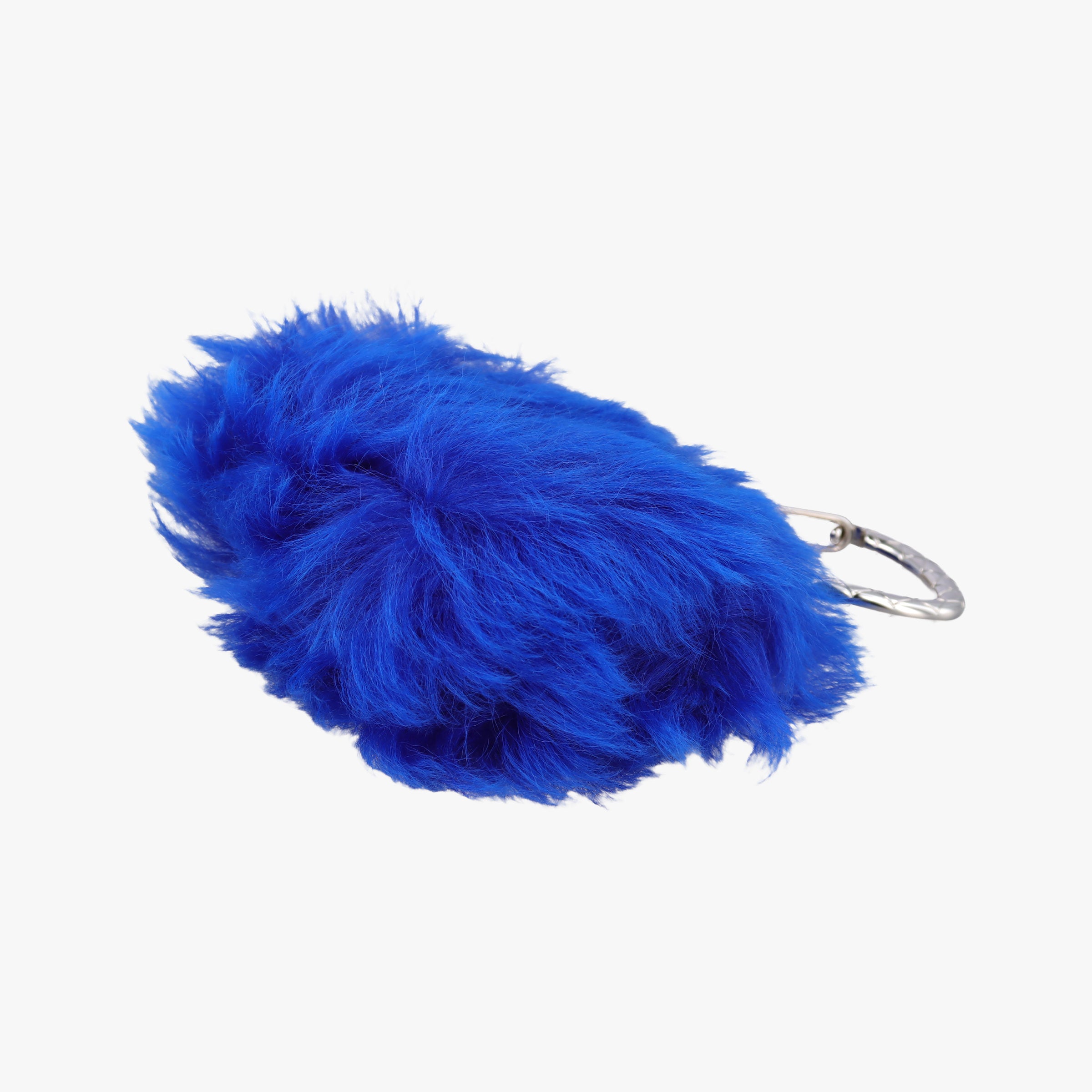 Vintage Chanel Shearling CC Hook Card Holder Blue wool AP2397 handbag | stylenewstar