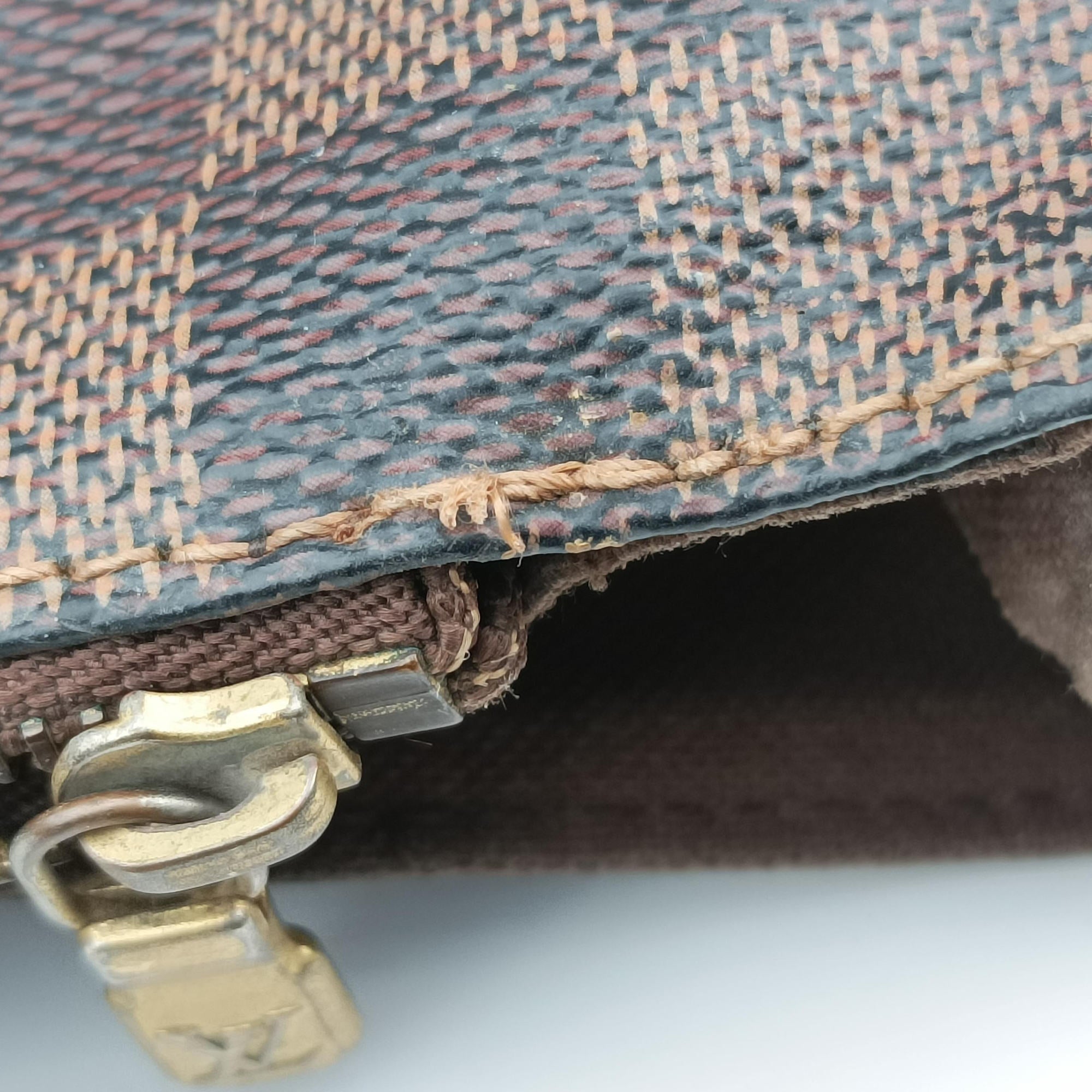 Pre-owned Louis Vuitton Cabas Bobur EBENE Damier Canvas N52006 handbag | stylenewstar