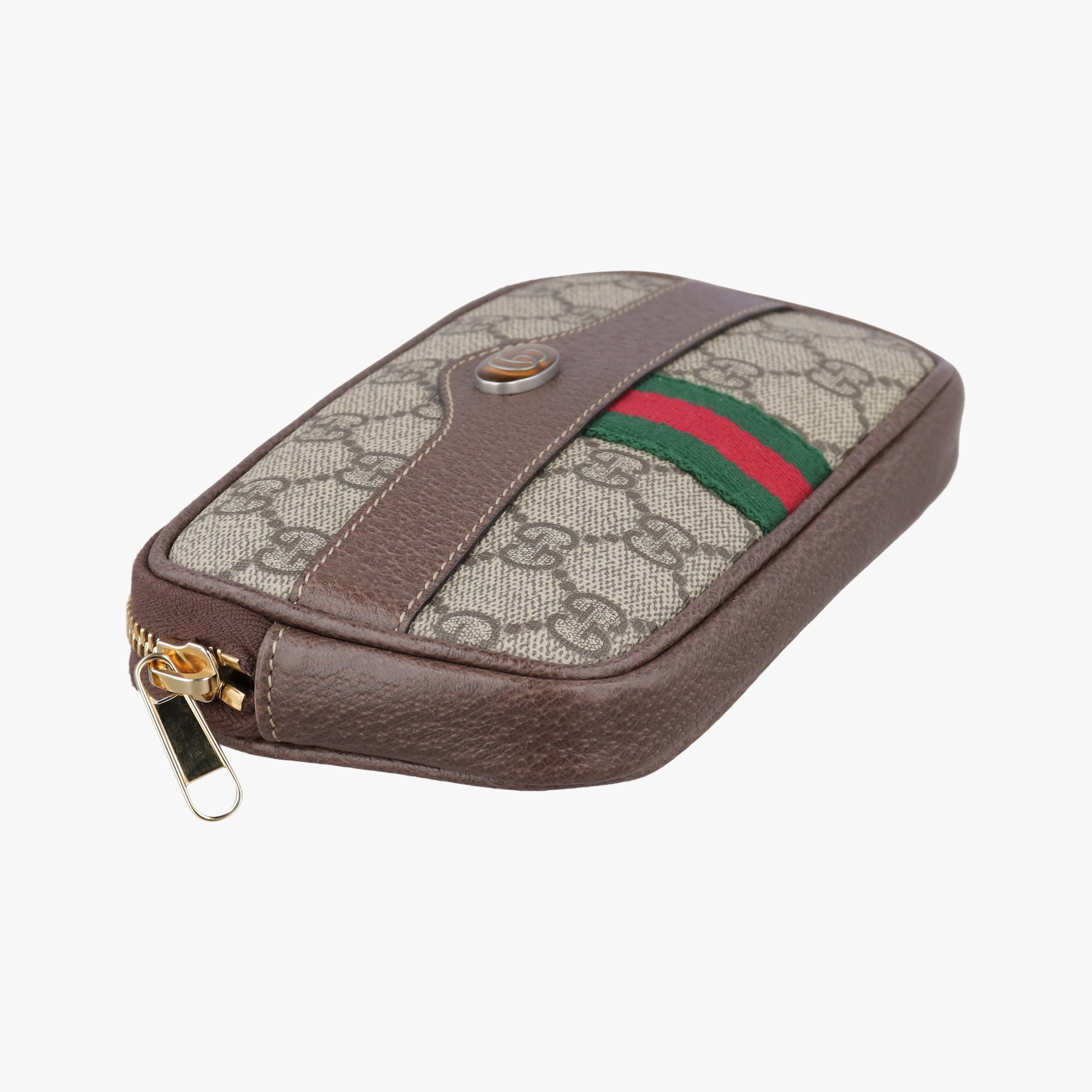 Pre-owned Gucci Ophidia Brown×green×red PVC coated canvas 519308 bum bag/waist bag | stylenewstar