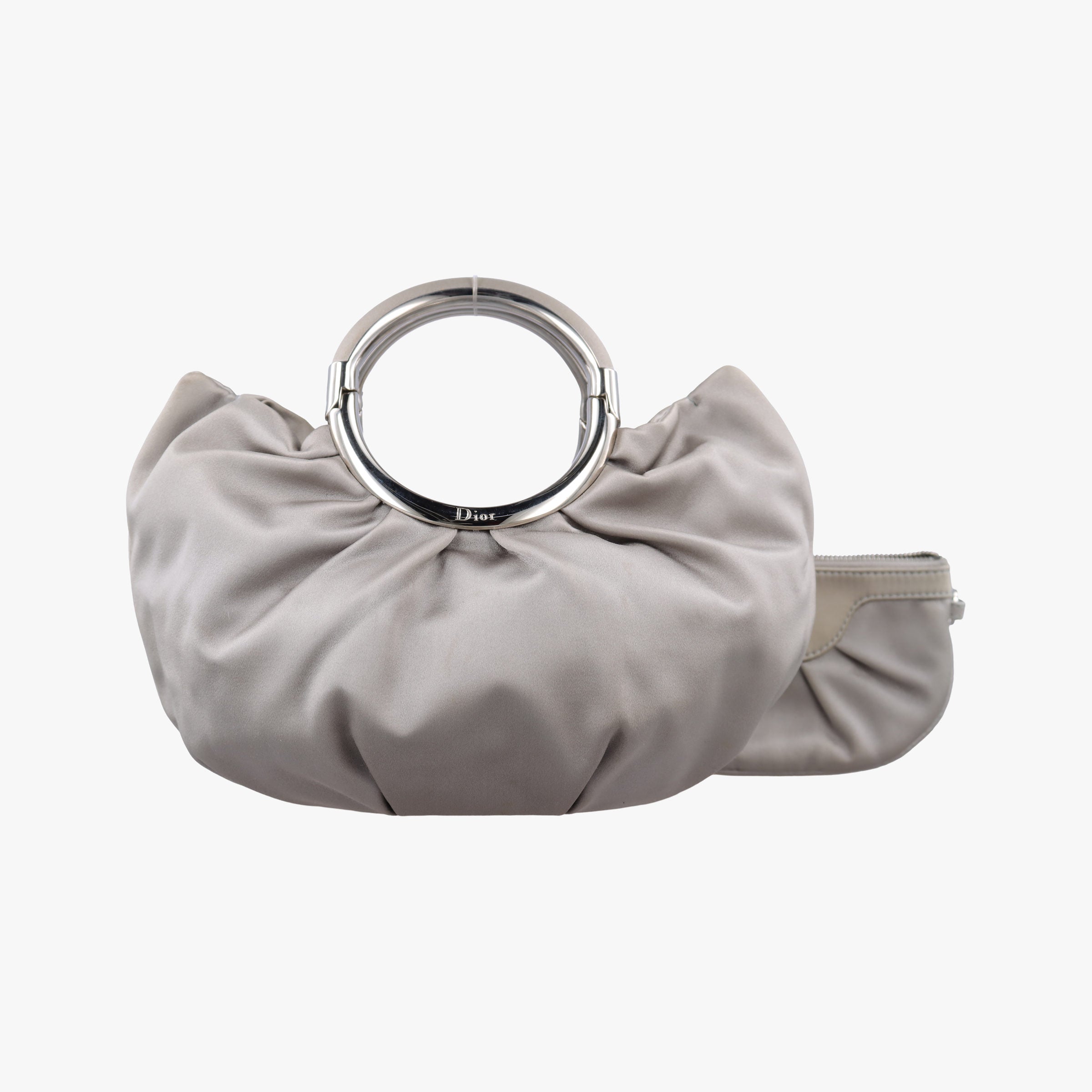 Pre-owned Christian Dior Soft Babe Shopping Bag Grey Leather  handbag | stylenewstar