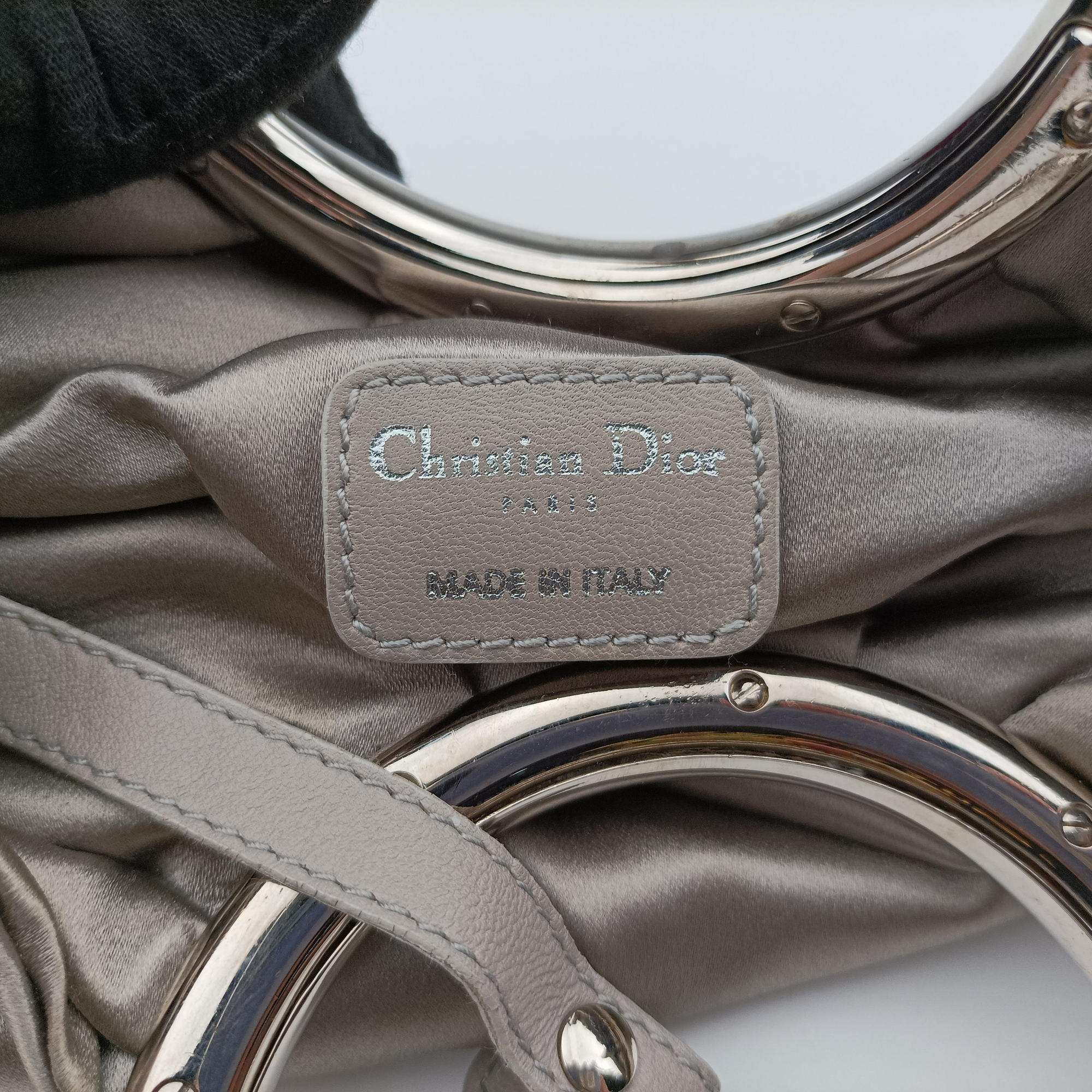 Pre-owned Christian Dior Soft Babe Shopping Bag Grey Leather  handbag | stylenewstar