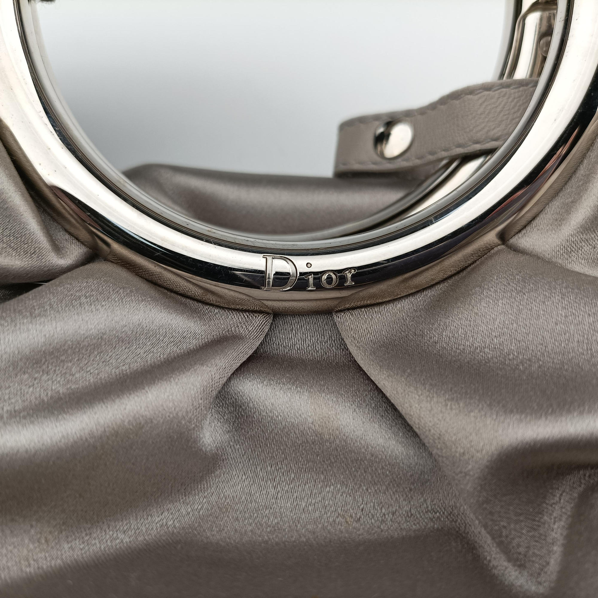 Pre-owned Christian Dior Soft Babe Shopping Bag Grey Leather  handbag | stylenewstar