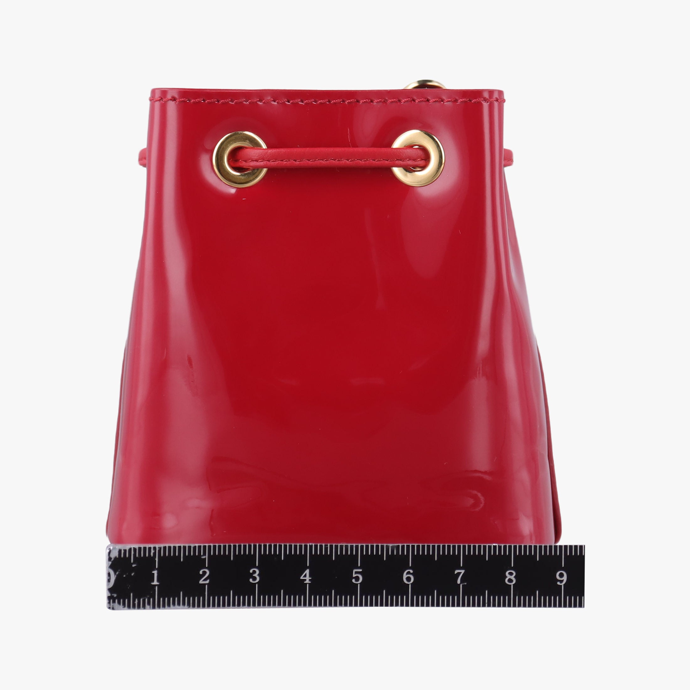 Pre-owned Prada Mini Drawstring Red Enamel 1NR016 shoulderbag | stylenewstar