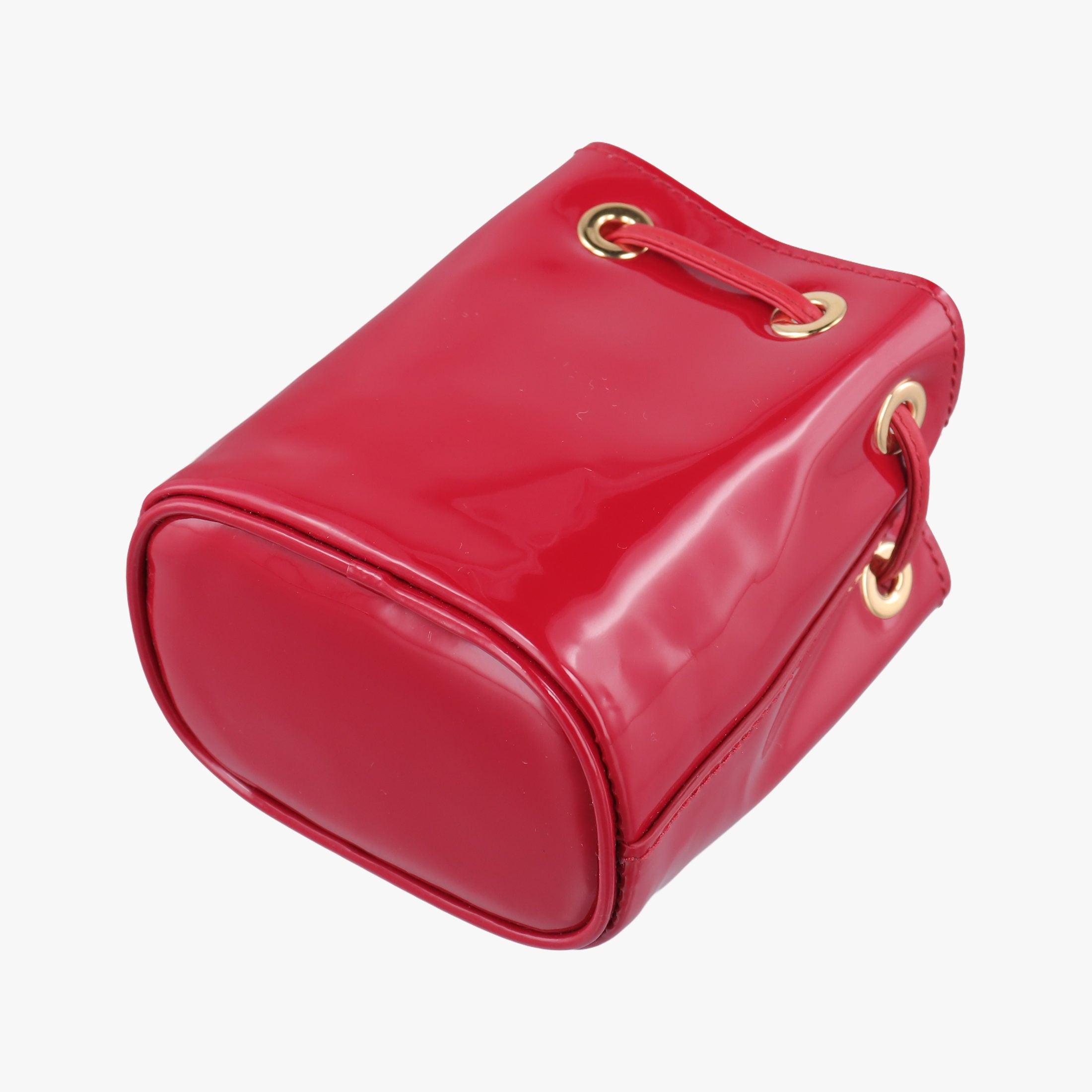 Pre-owned Prada Mini Drawstring Red Enamel 1NR016 shoulderbag | stylenewstar