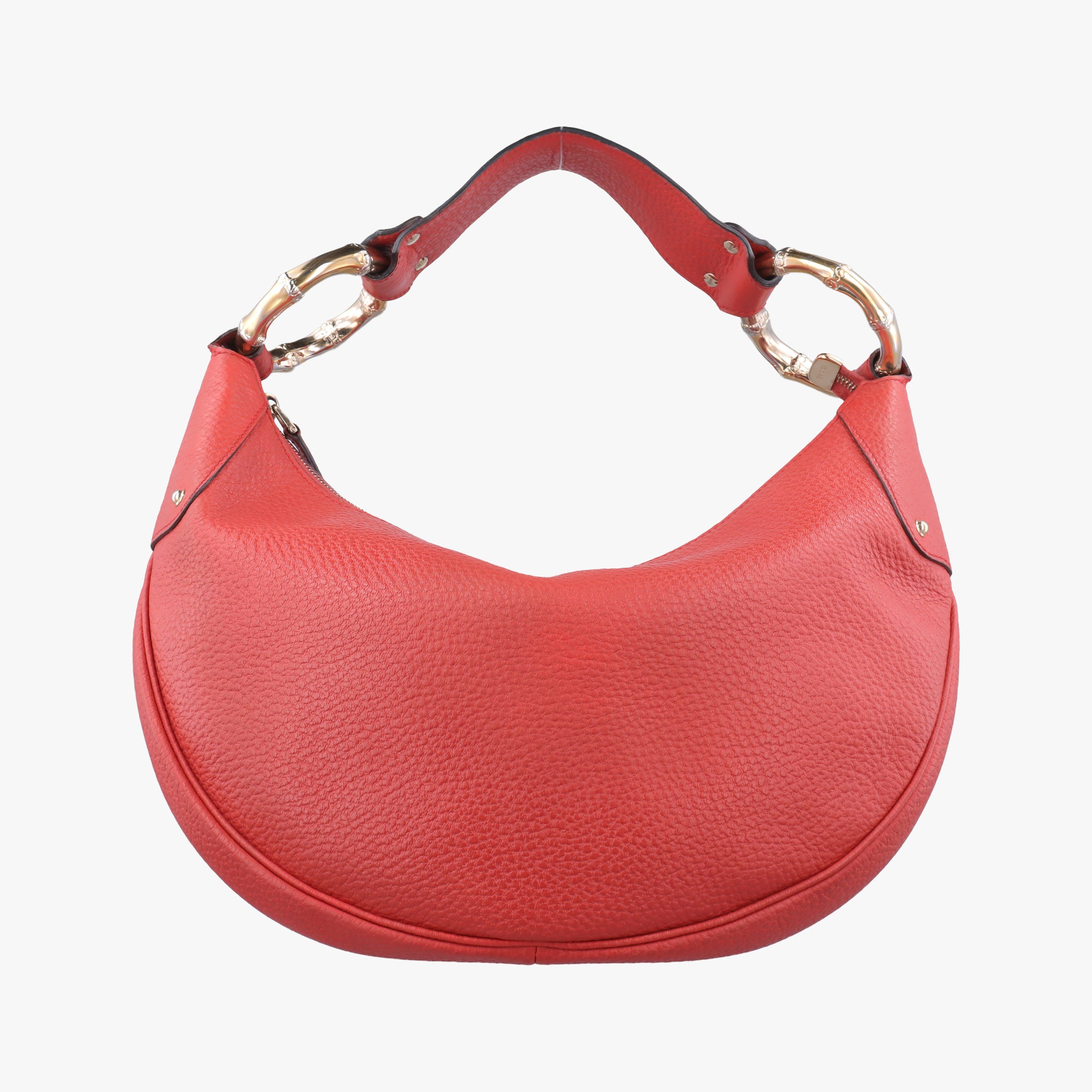 Vintage Gucci Bamboo Ring Hobo Red Leather 211519 handbag | stylenewstar
