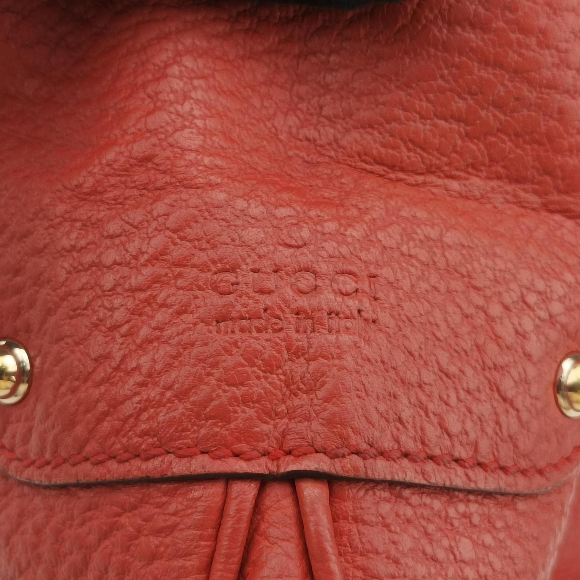 Vintage Gucci Bamboo Ring Hobo Red Leather 211519 handbag | stylenewstar