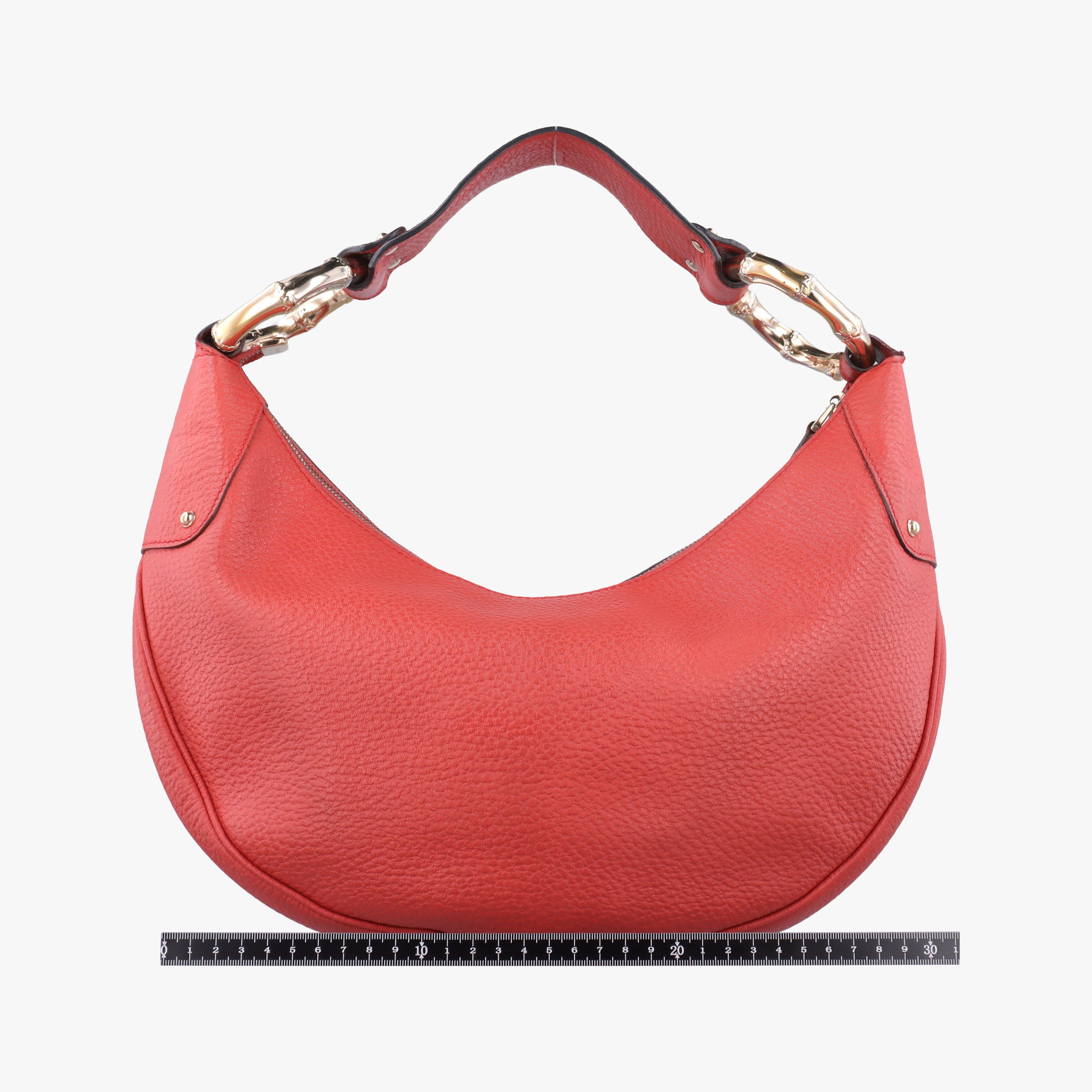 Vintage Gucci Bamboo Ring Hobo Red Leather 211519 handbag | stylenewstar