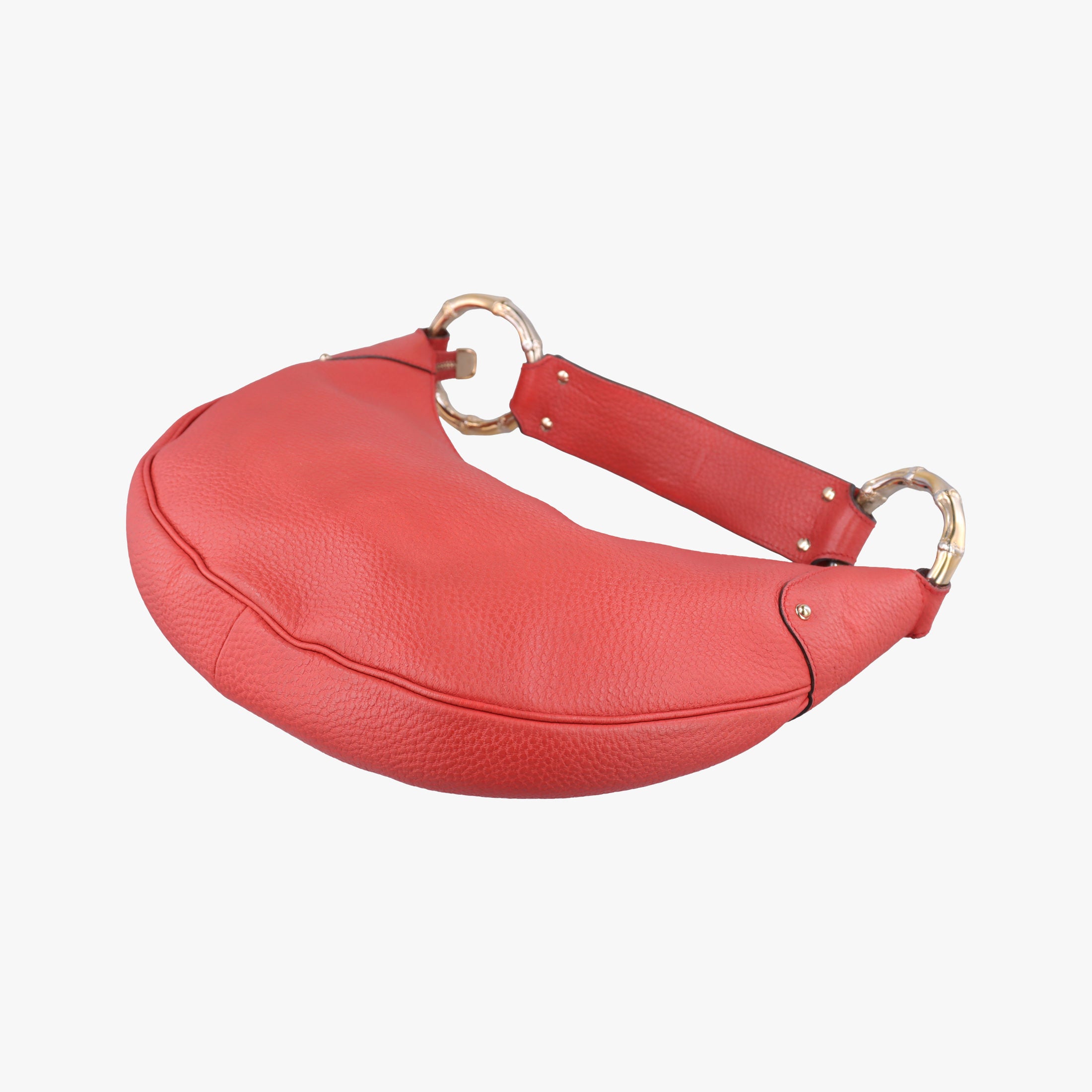 Vintage Gucci Bamboo Ring Hobo Red Leather 211519 handbag | stylenewstar