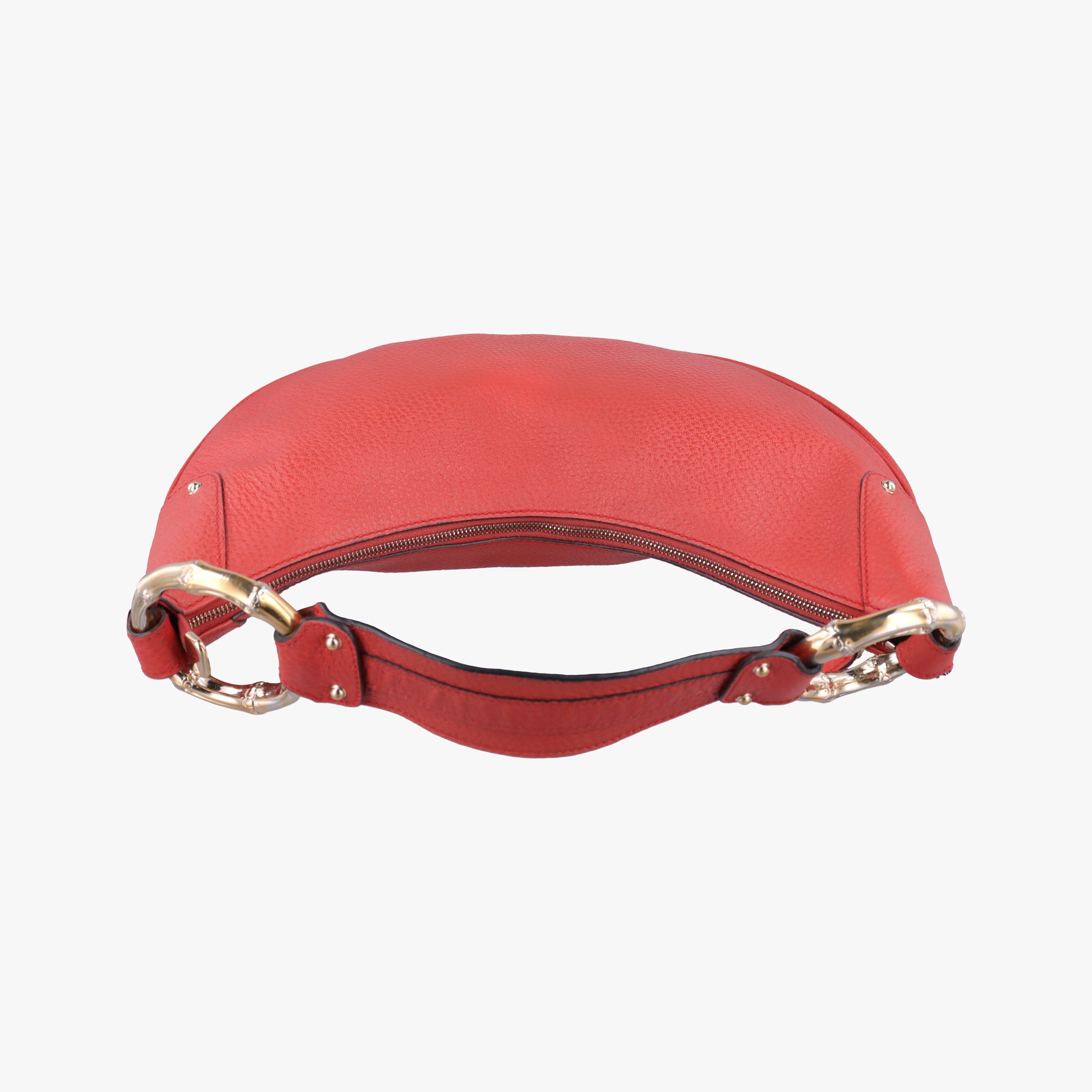 Vintage Gucci Bamboo Ring Hobo Red Leather 211519 handbag | stylenewstar