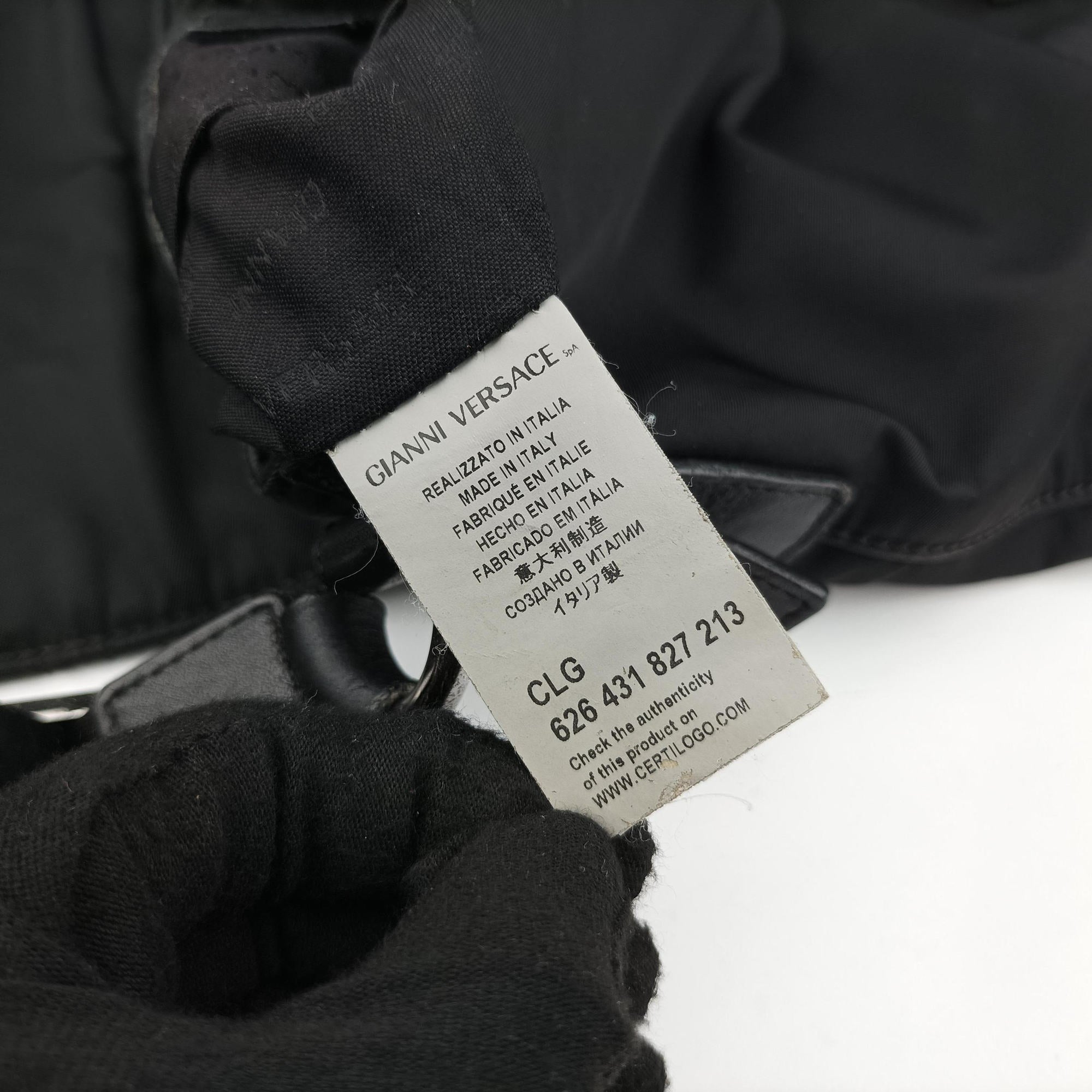 Secondhand VERSACE La Medusa Black Leather × Nylon  shoulderbag | stylenewstar