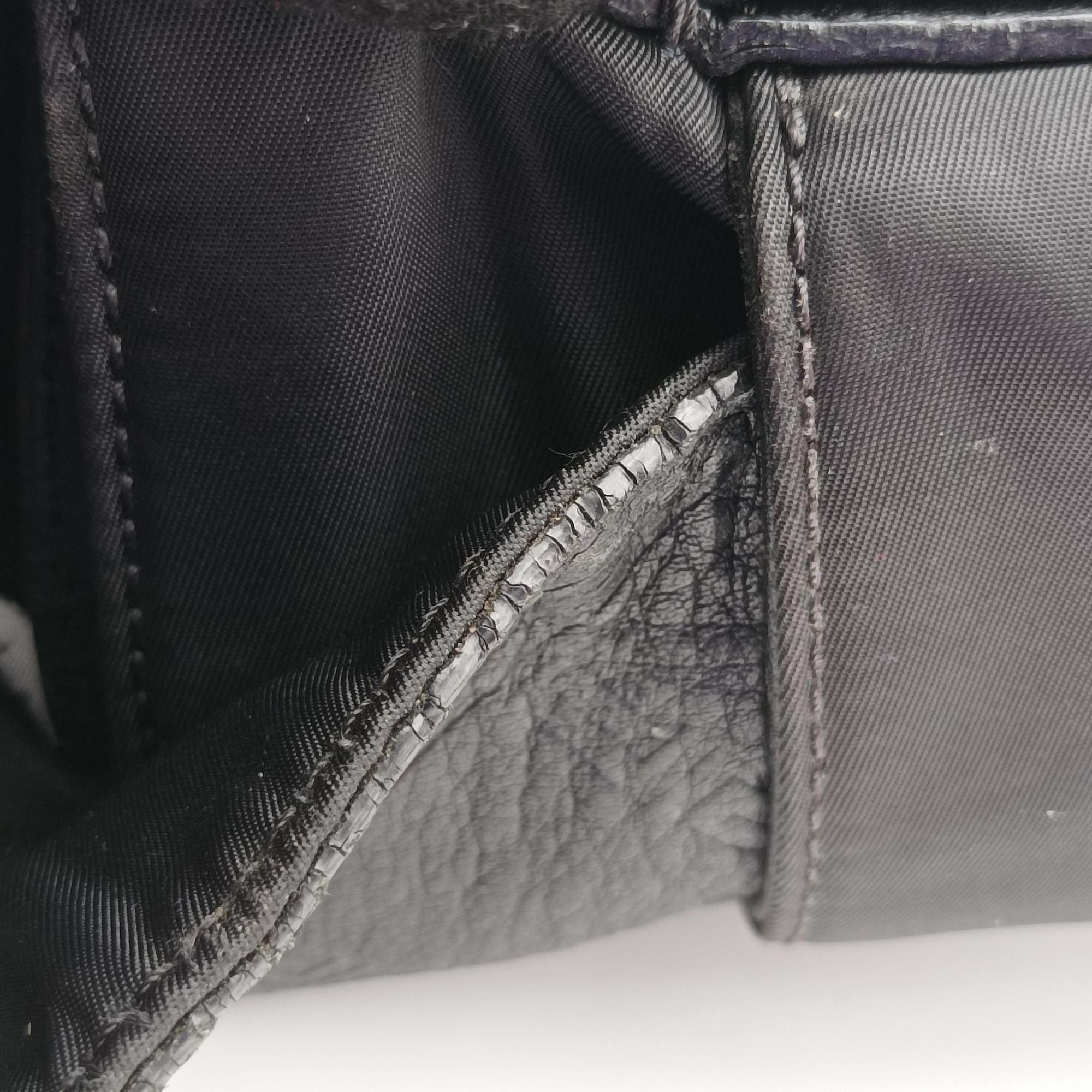 Secondhand VERSACE La Medusa Black Leather × Nylon  shoulderbag | stylenewstar