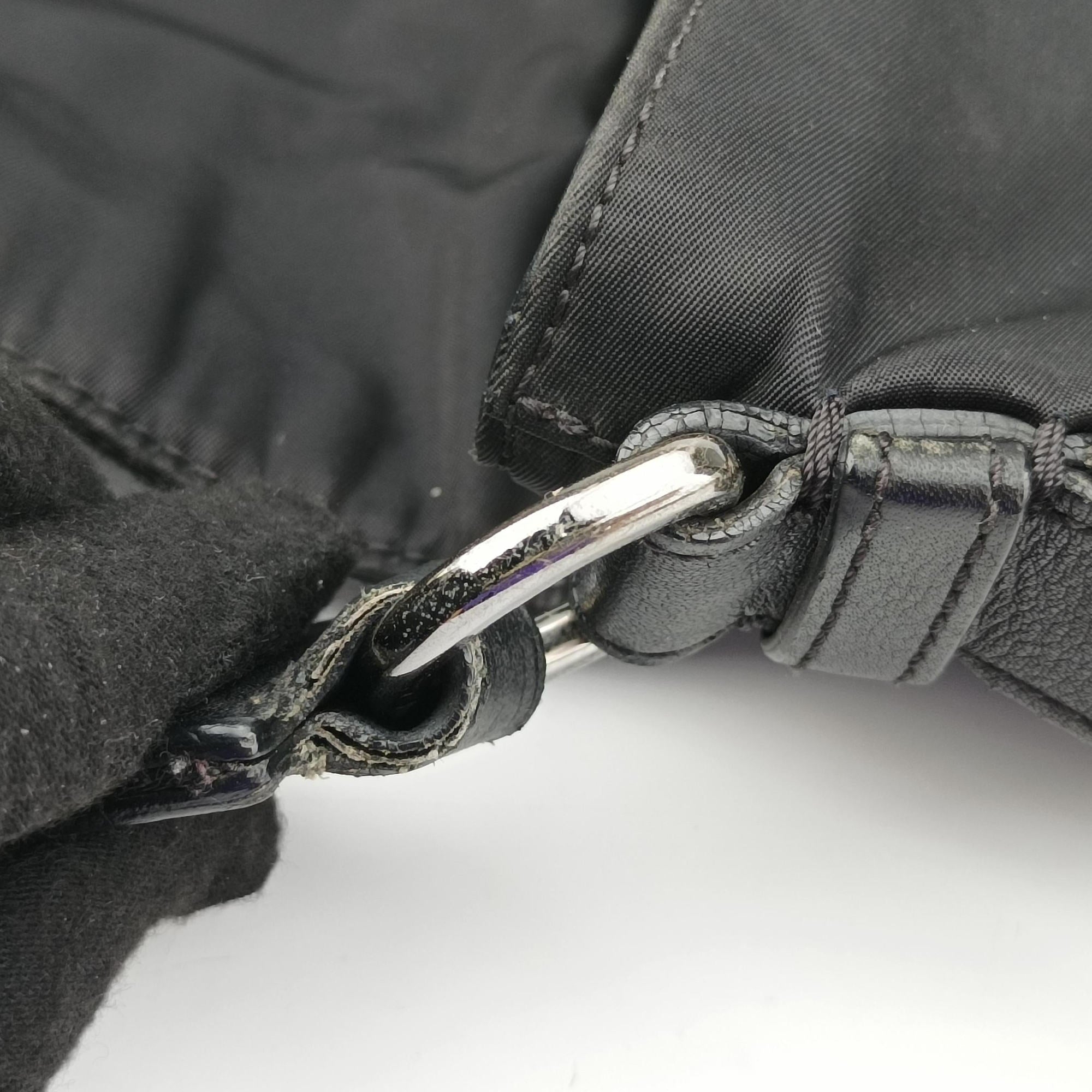 Secondhand VERSACE La Medusa Black Leather × Nylon  shoulderbag | stylenewstar