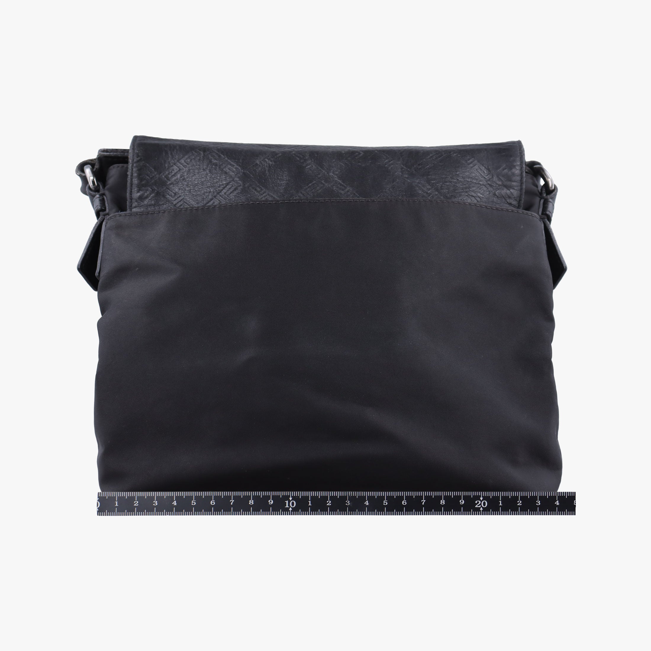 Secondhand VERSACE La Medusa Black Leather × Nylon  shoulderbag | stylenewstar