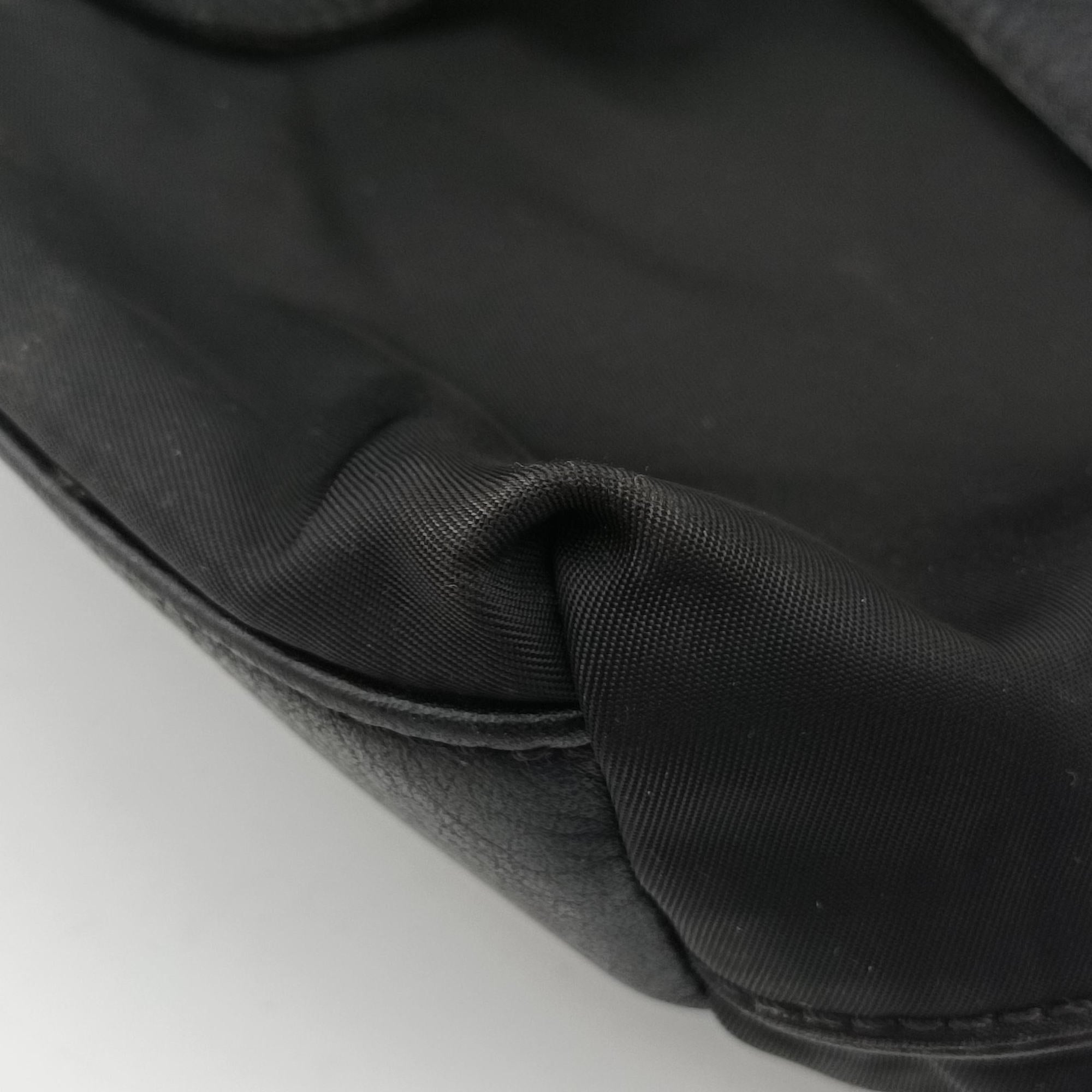 Secondhand VERSACE La Medusa Black Leather × Nylon  shoulderbag | stylenewstar