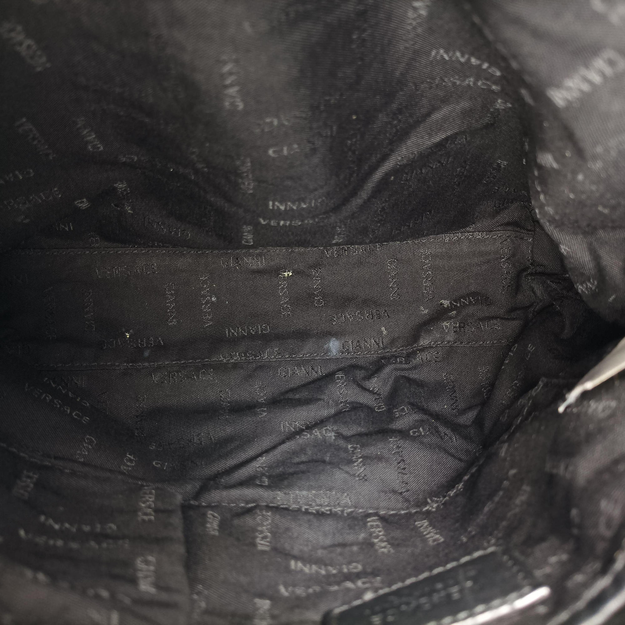 Secondhand VERSACE La Medusa Black Leather × Nylon  shoulderbag | stylenewstar