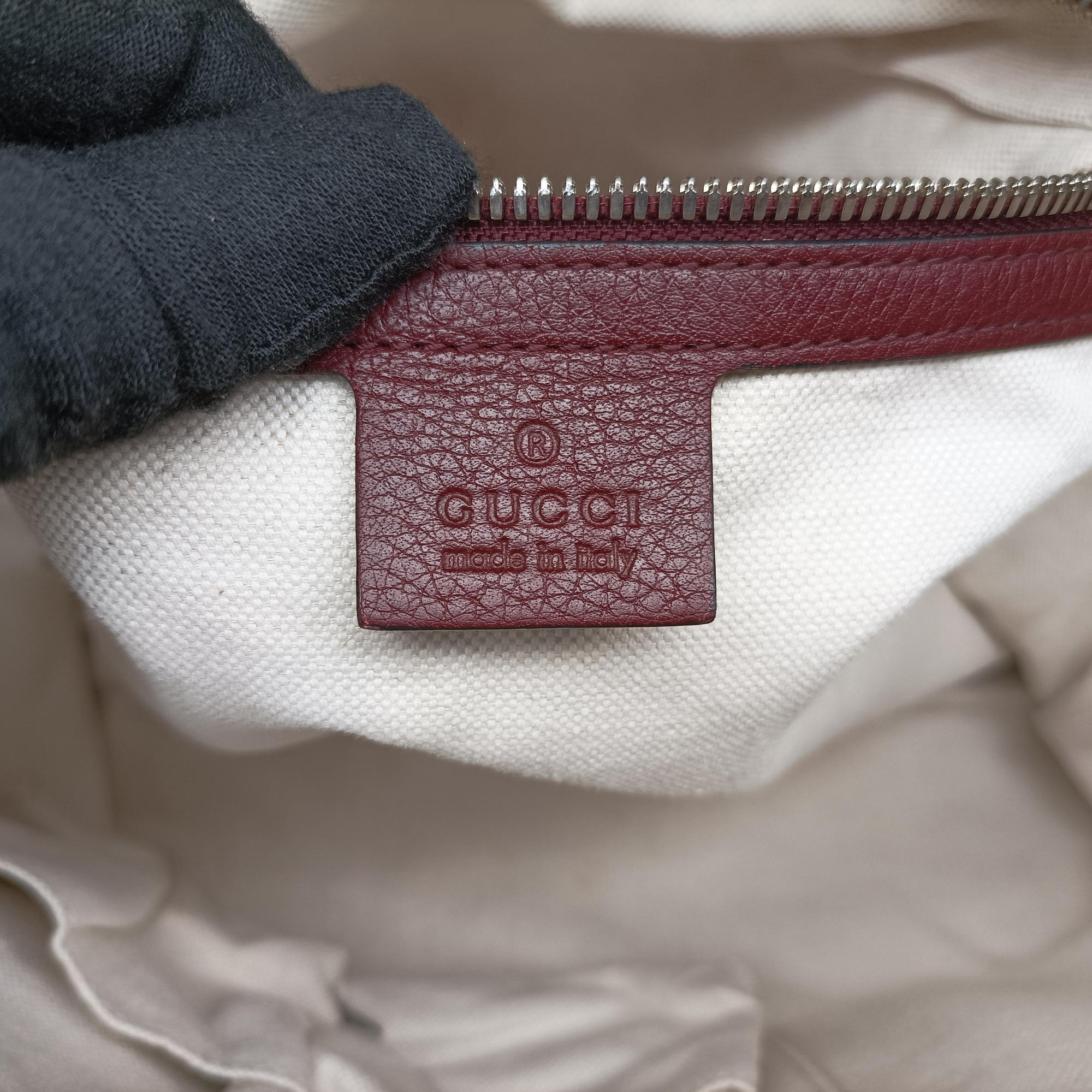 Pre-owned Gucci Interlocking G Soho business Burgundy Leather 322057 handbag | stylenewstar