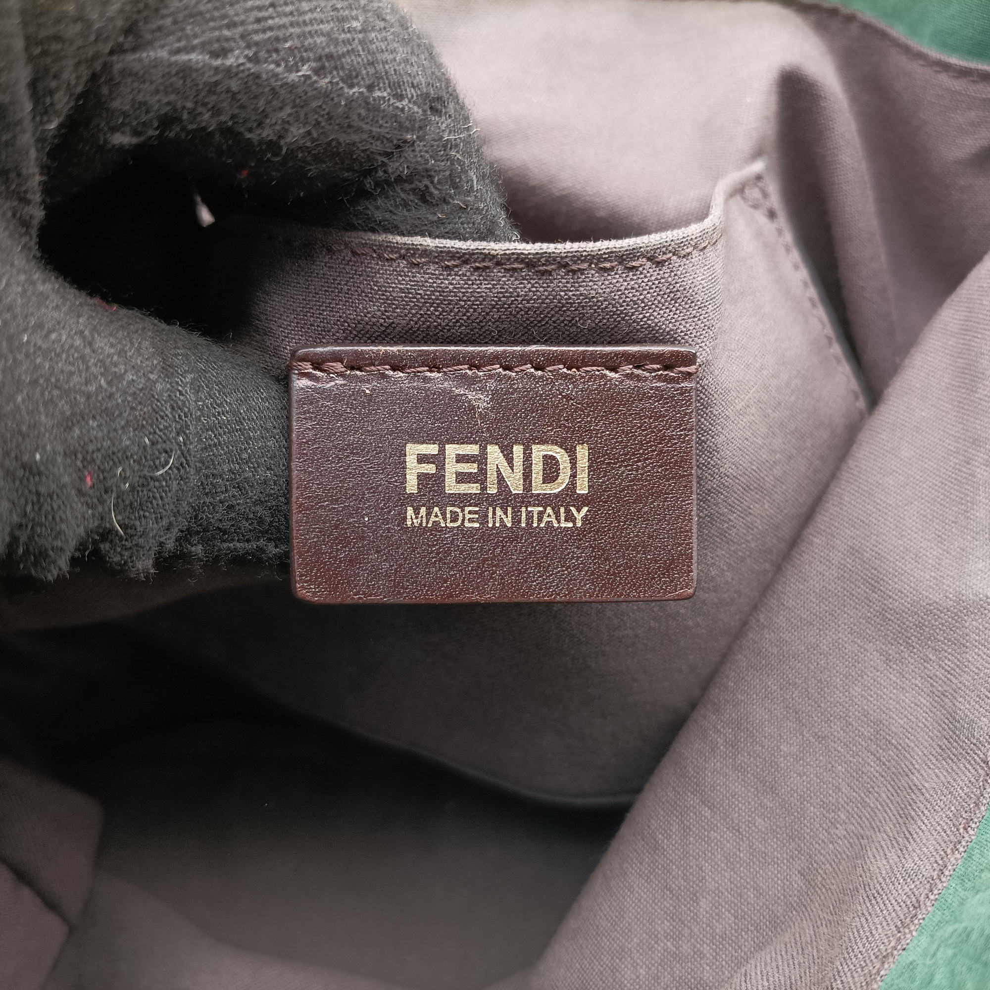 Pre-owned Fendi Mia FF Logo Emerald Green Leather 8BR615 shoulderbag | stylenewstar