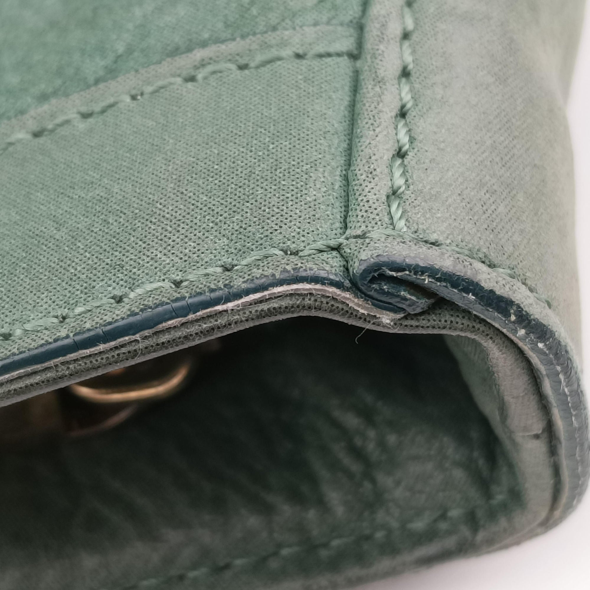 Pre-owned Fendi Mia FF Logo Emerald Green Leather 8BR615 shoulderbag | stylenewstar