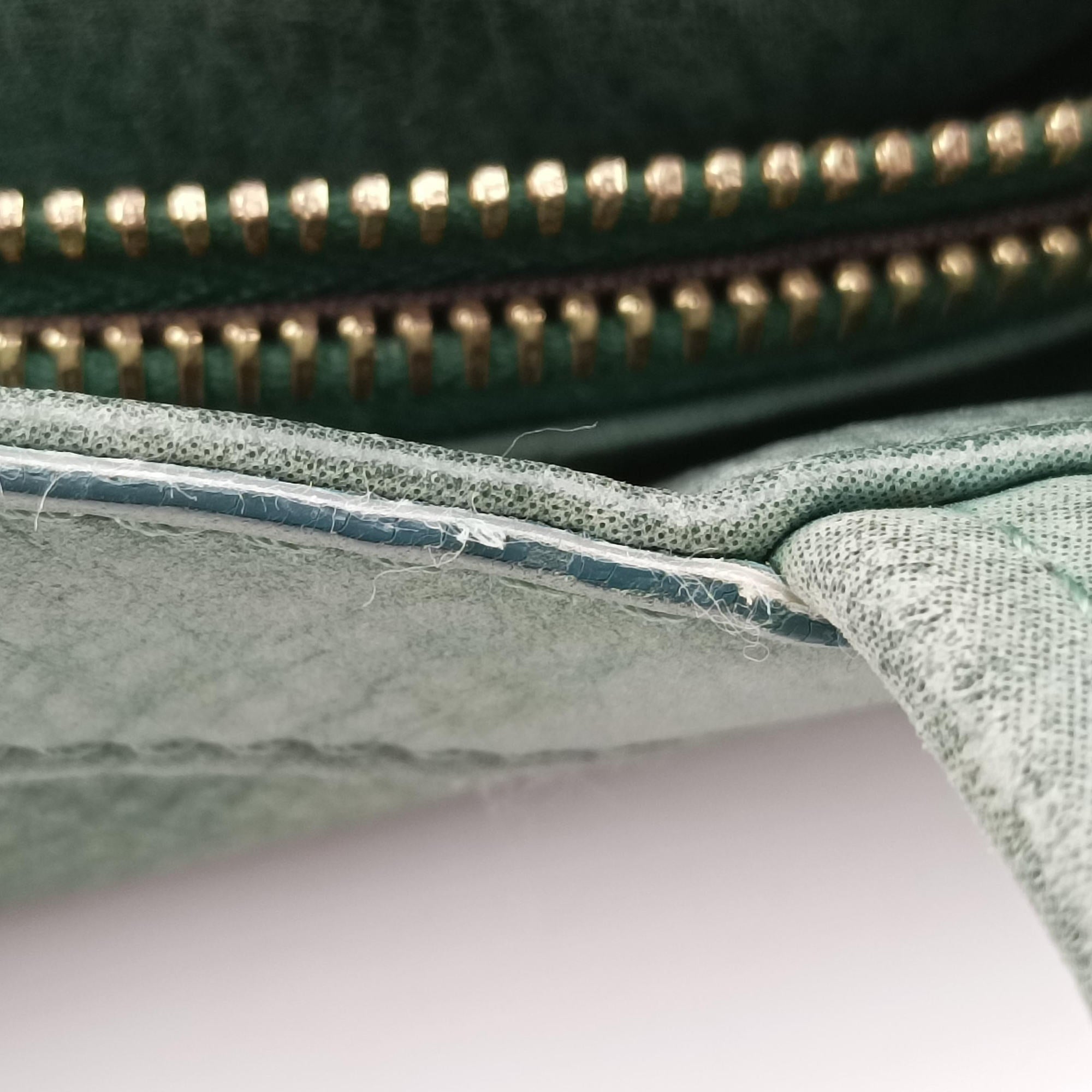 Pre-owned Fendi Mia FF Logo Emerald Green Leather 8BR615 shoulderbag | stylenewstar