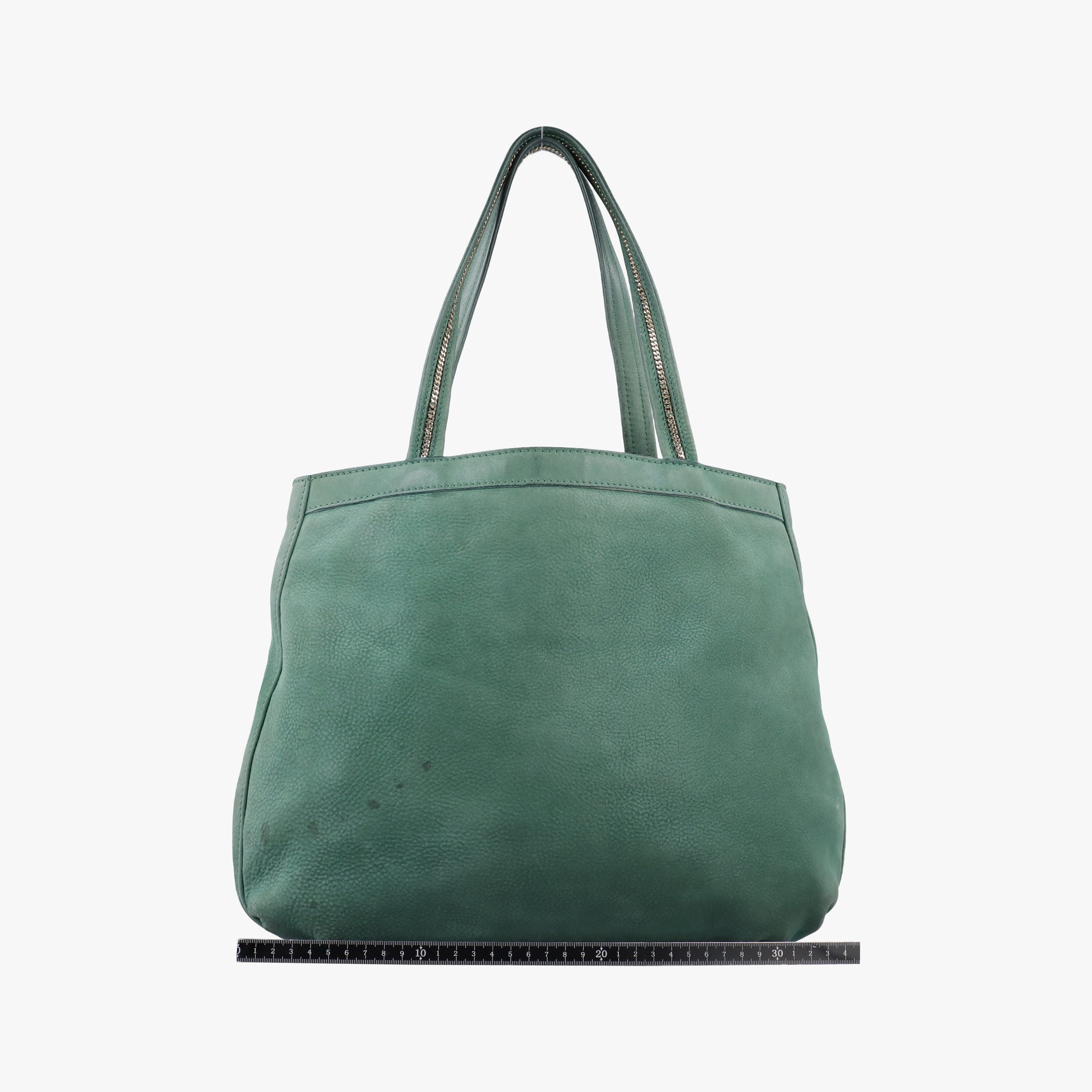 Pre-owned Fendi Mia FF Logo Emerald Green Leather 8BR615 shoulderbag | stylenewstar