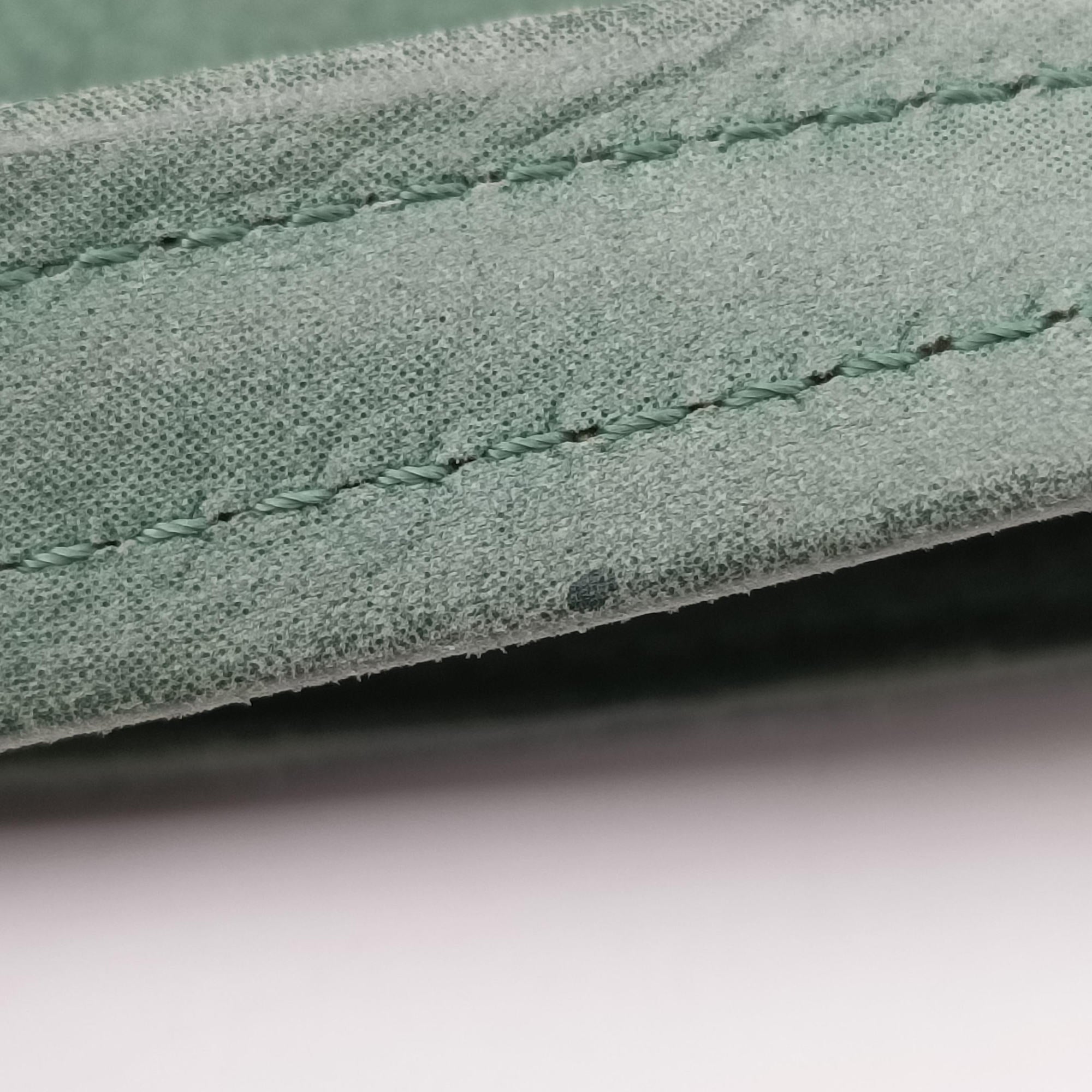 Pre-owned Fendi Mia FF Logo Emerald Green Leather 8BR615 shoulderbag | stylenewstar