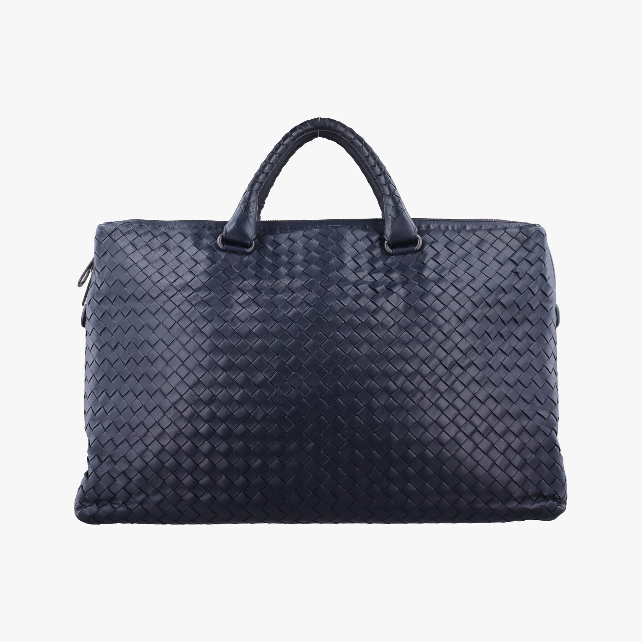 Secondhand Bottega Veneta Intrecciato Briefcase Navy lambskin  handbag | stylenewstar