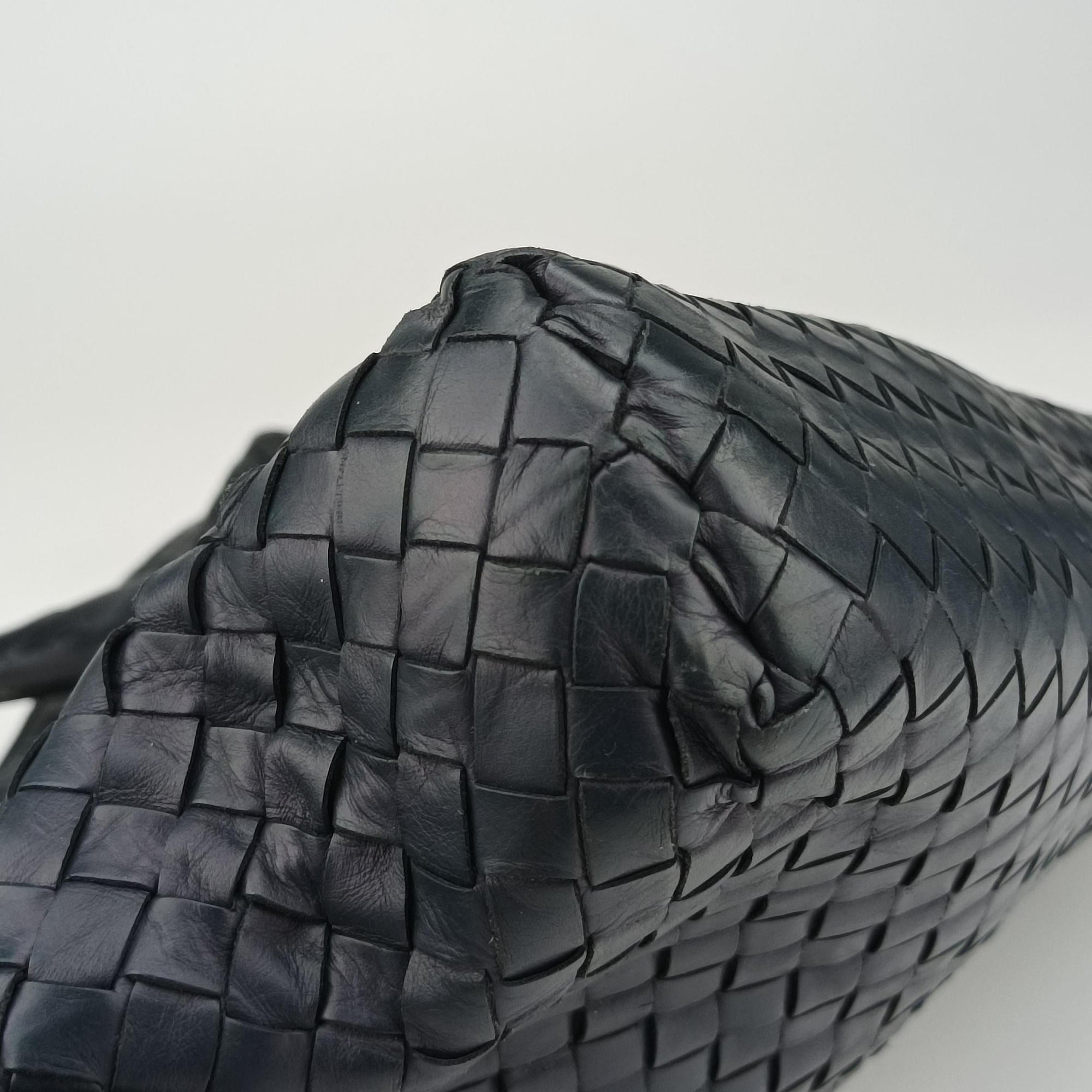 Secondhand Bottega Veneta Intrecciato Briefcase Navy lambskin  handbag | stylenewstar