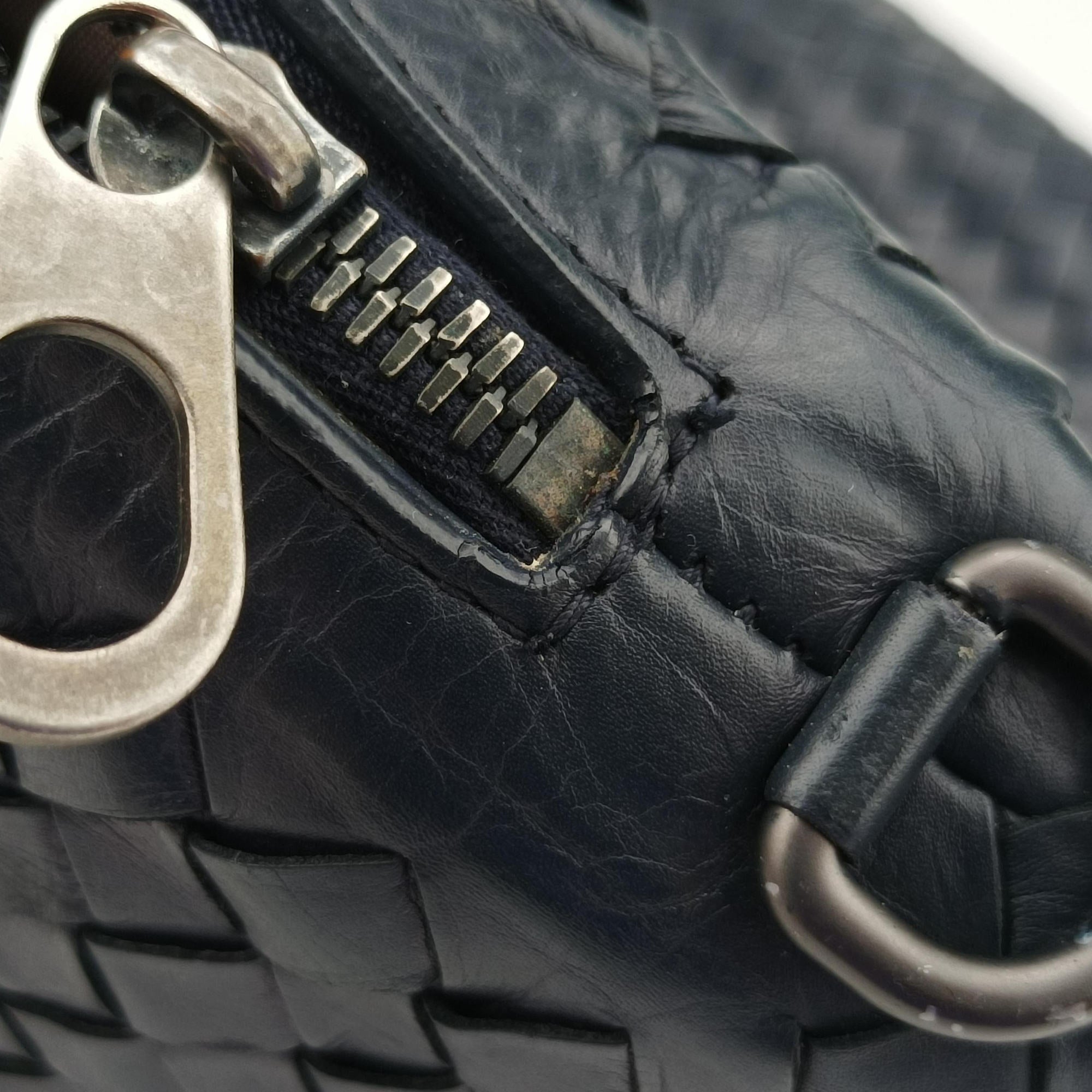 Secondhand Bottega Veneta Intrecciato Briefcase Navy lambskin  handbag | stylenewstar