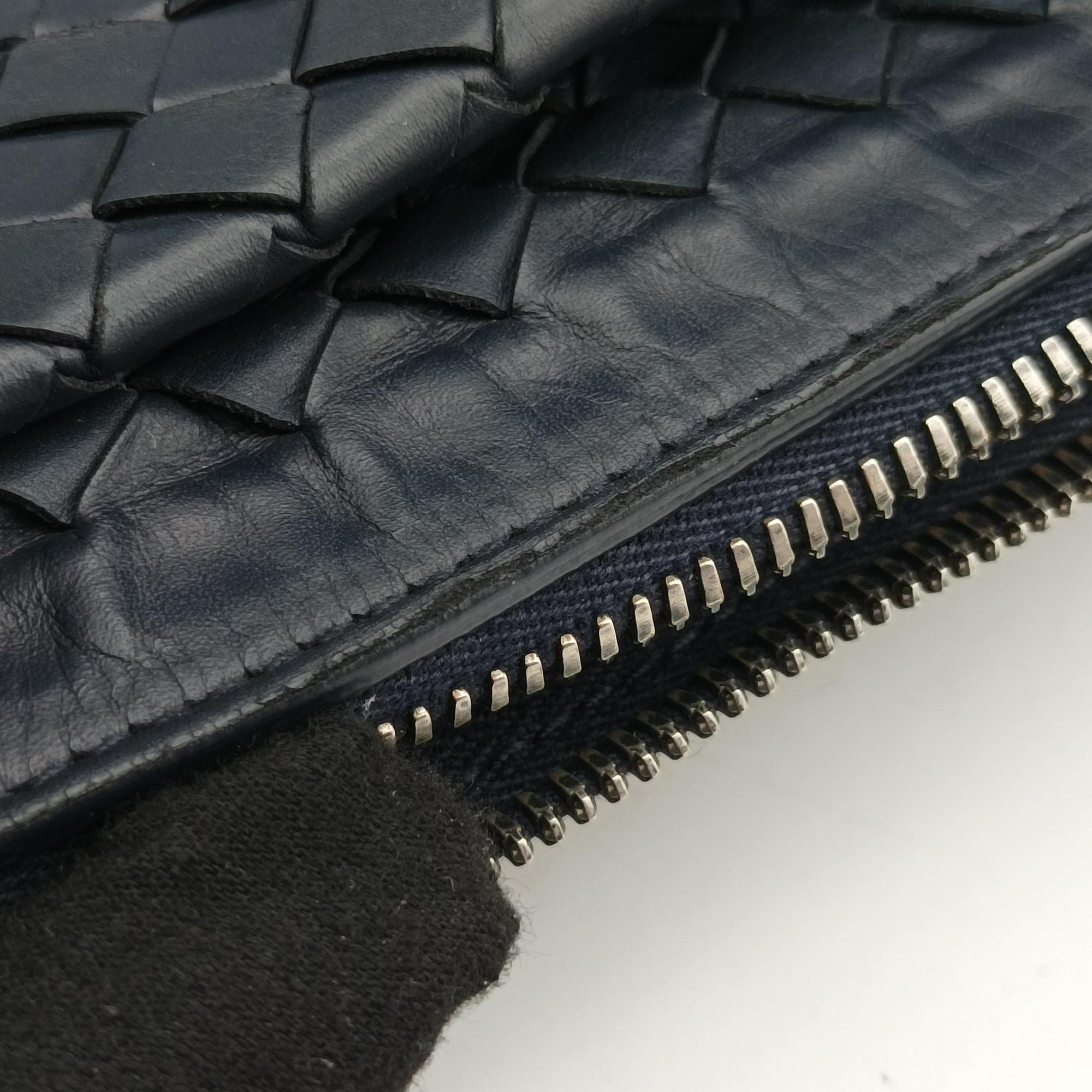 Secondhand Bottega Veneta Intrecciato Briefcase Navy lambskin  handbag | stylenewstar