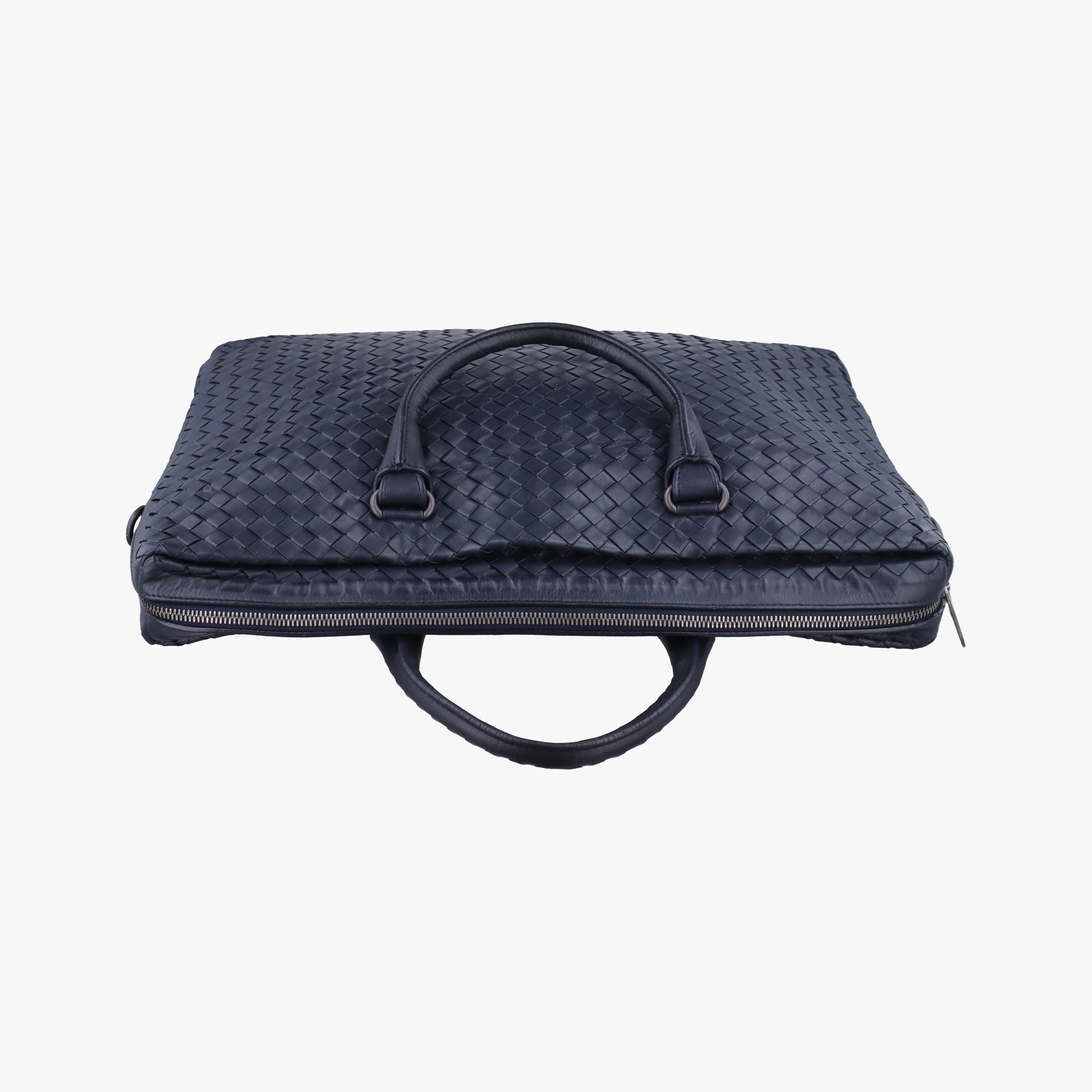 Secondhand Bottega Veneta Intrecciato Briefcase Navy lambskin  handbag | stylenewstar