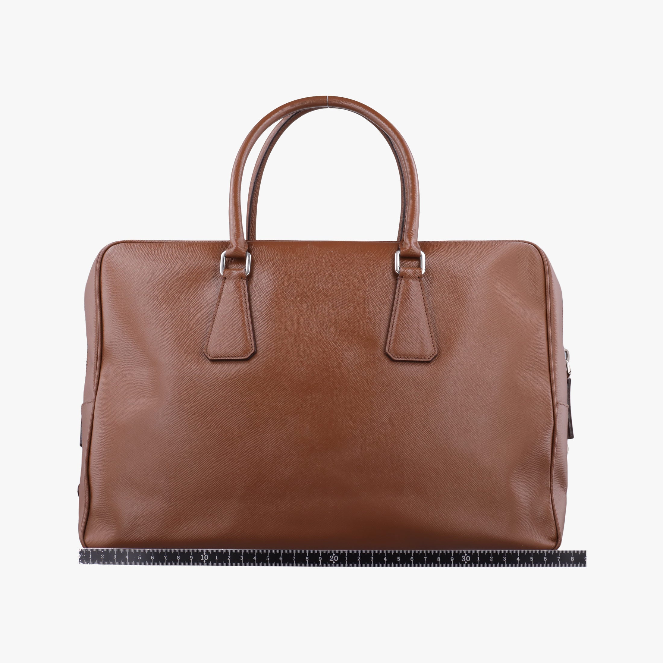 Pre-owned Prada business bag briefcase Brown SAFFIANO Leather 2VE363 handbag | stylenewstar